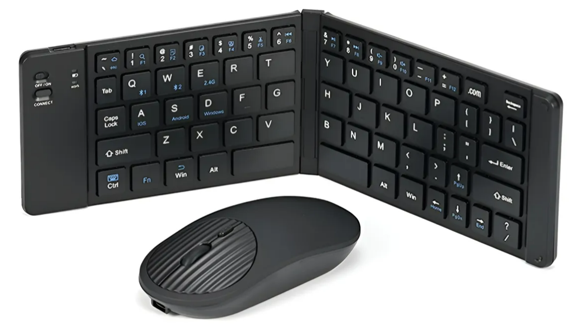 Xtellar Mini Teclado Inalámbrico - Ratón Bluetooth Ultra Compacto  Plegable  Recargable  Ultraligero  En Elegante