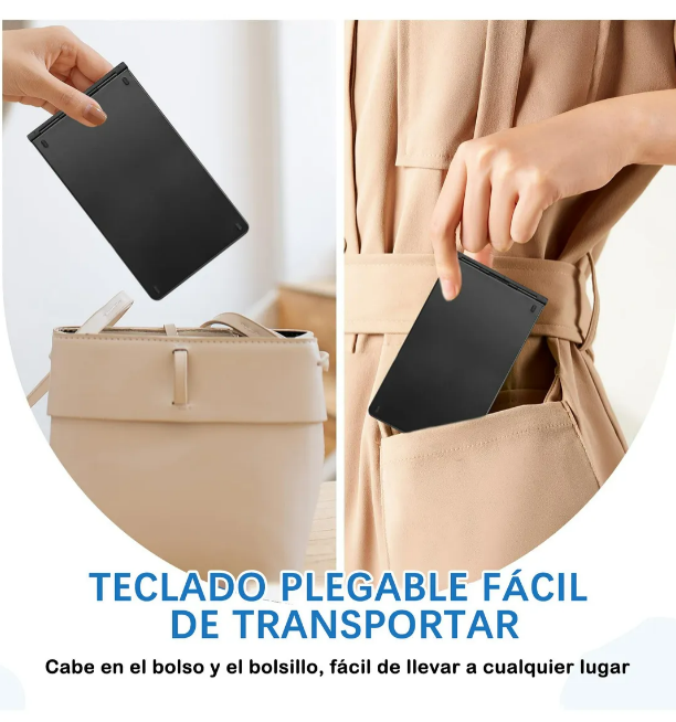 Foto 3 | Xtellar Mini Teclado Inalámbrico - Ratón Bluetooth Ultra Compacto  Plegable  Recargable  Ultraligero  En Elegante