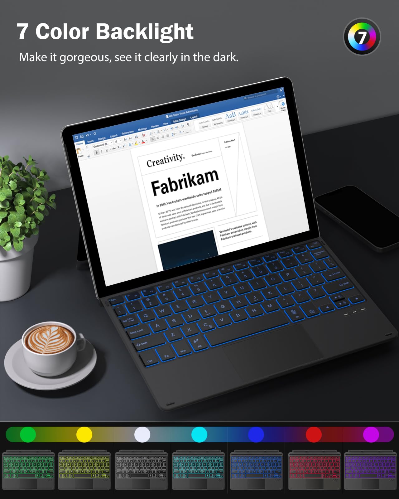 Foto 5 pulgar | Teclado Type Cover Moko Para Surface Go 4/3/2/2018 Con Panel Táctil - Venta Internacional.