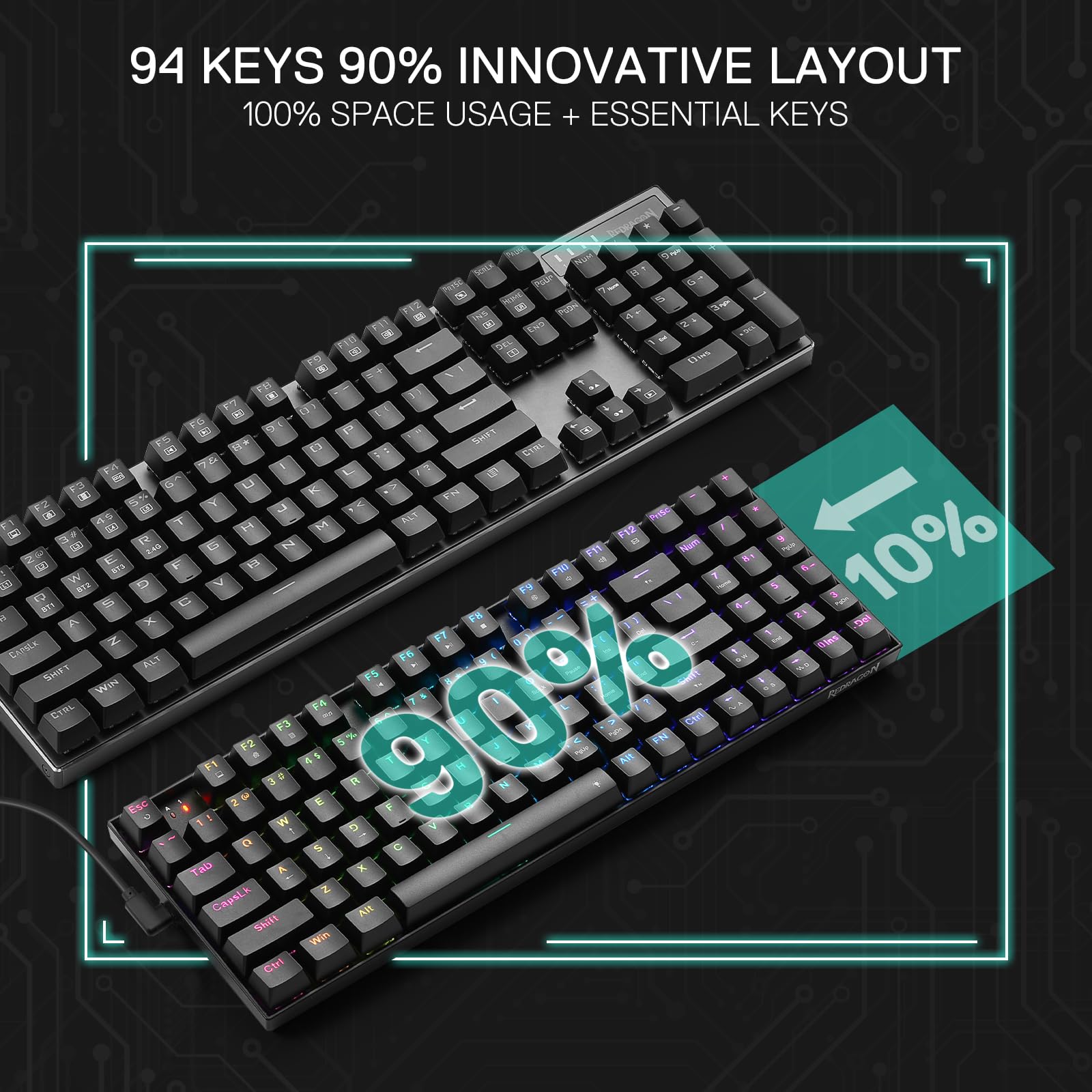 Foto 7 pulgar | Teclado Para Juegos Redragon K735 Rapid Trigger Con Cable 94 Teclas - Venta Internacional.