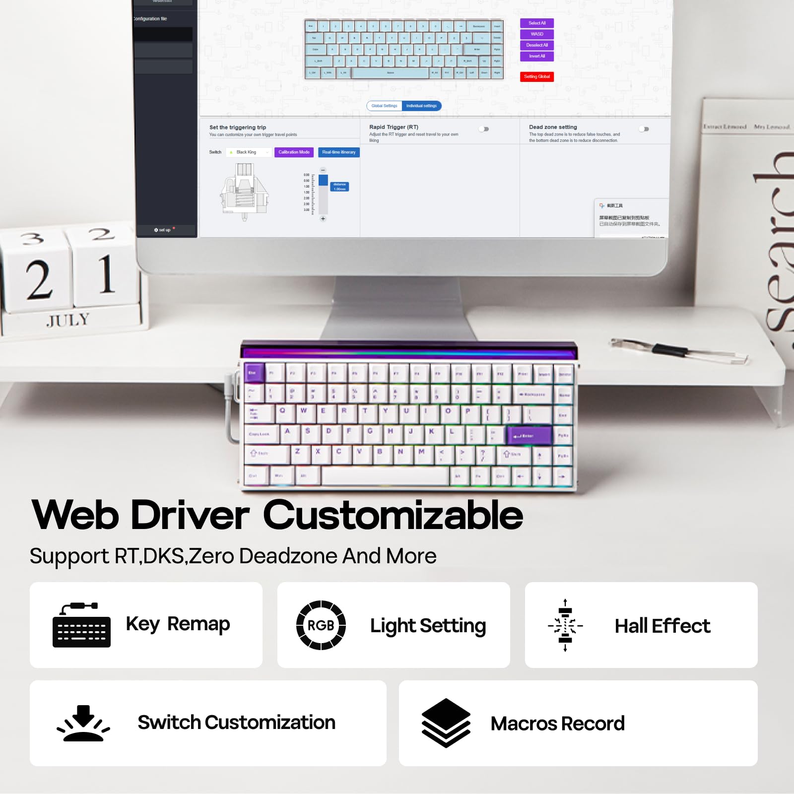 Foto 6 pulgar | Teclado Magnético De Efecto Hall Epomaker Aula Hero84 He Rgb - Venta Internacional.