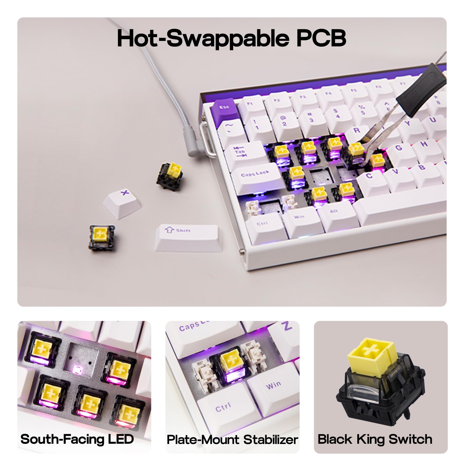 Foto 7 | Teclado Magnético De Efecto Hall Epomaker Aula Hero84 He Rgb - Venta Internacional.