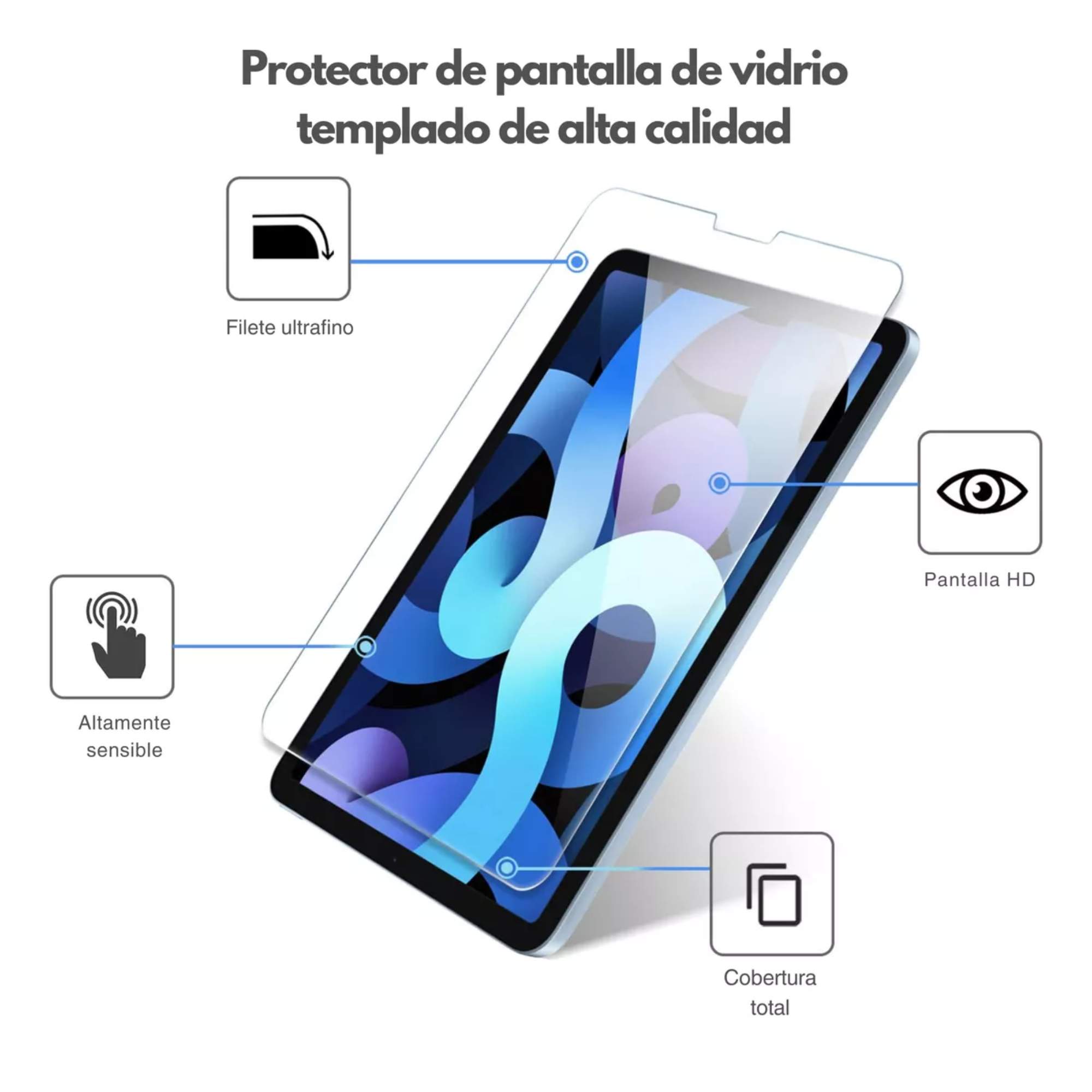 Foto 4 pulgar | Mica De Cristal Templado Protector De Pantalla Para Ipad Air 13 M2 Pro 13 M4