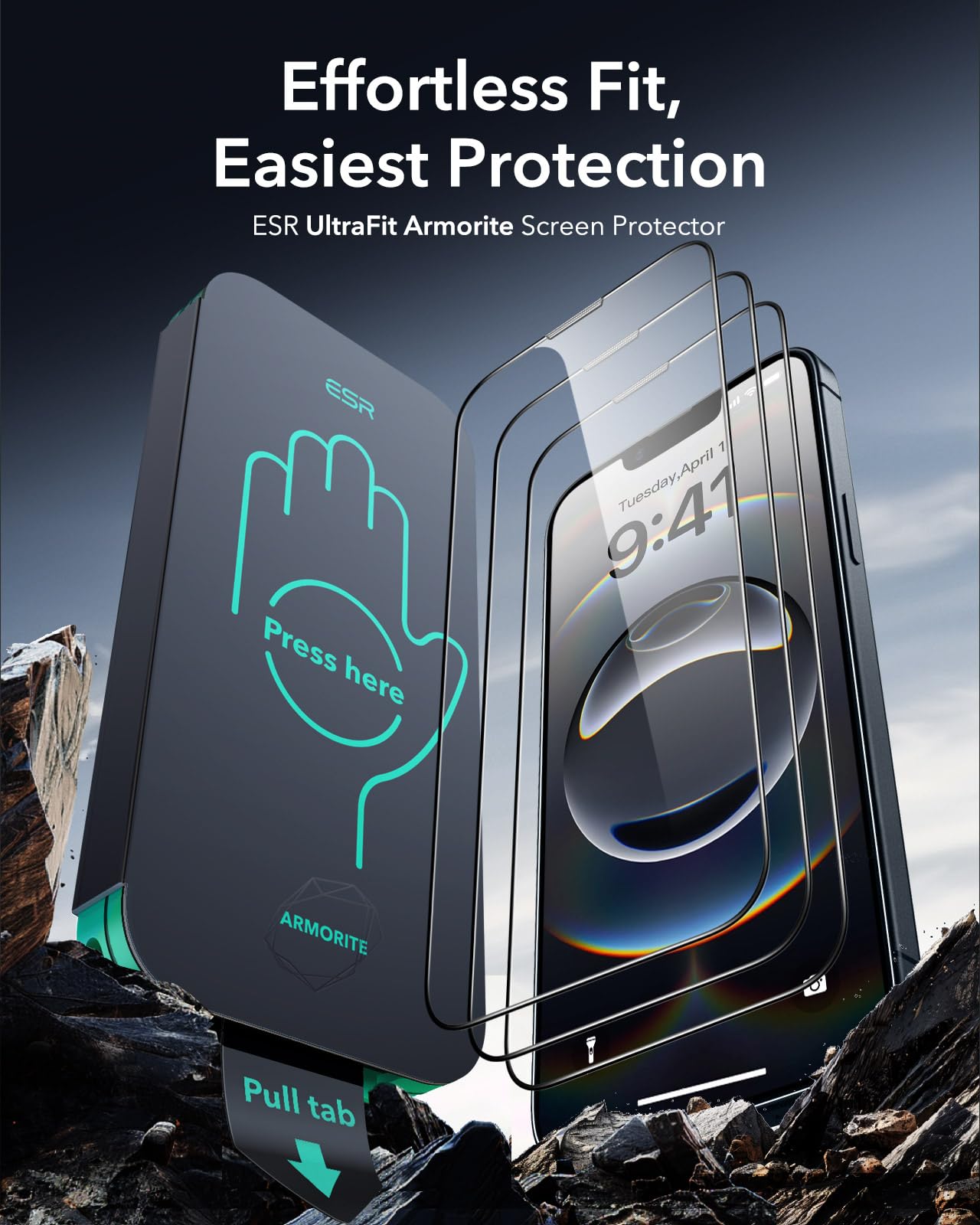 Foto 3 pulgar | Protector De Pantalla Esr, Paquete De 3 Unidades, 9h+ Glass, Para Iphone 16e/14/13/13 Pro - Venta Internacional.