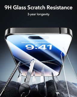 Foto 7 | Protector De Pantalla Esr 9h+ Glass Para Iphone 14 Pro (paquete De 3) - Venta Internacional.