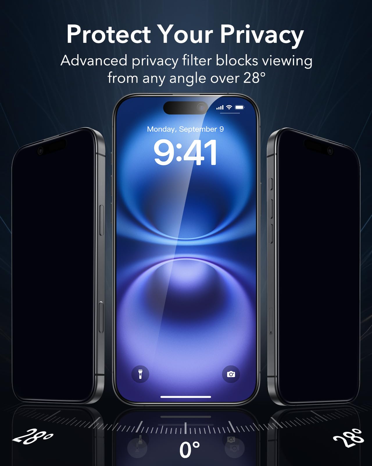 Foto 4 pulgar | Protector De Pantalla Esr 9h+ Glass Para Iphone 16/15 Con Privacidad - Venta Internacional.