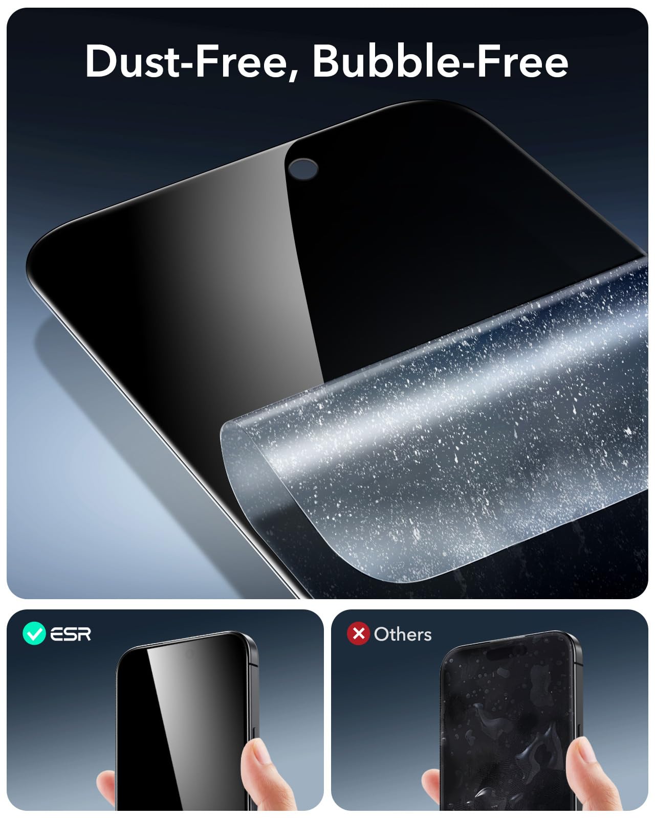 Foto 6 pulgar | Protector De Pantalla Esr 9h+ Glass Para Iphone 16/15 Con Privacidad - Venta Internacional.