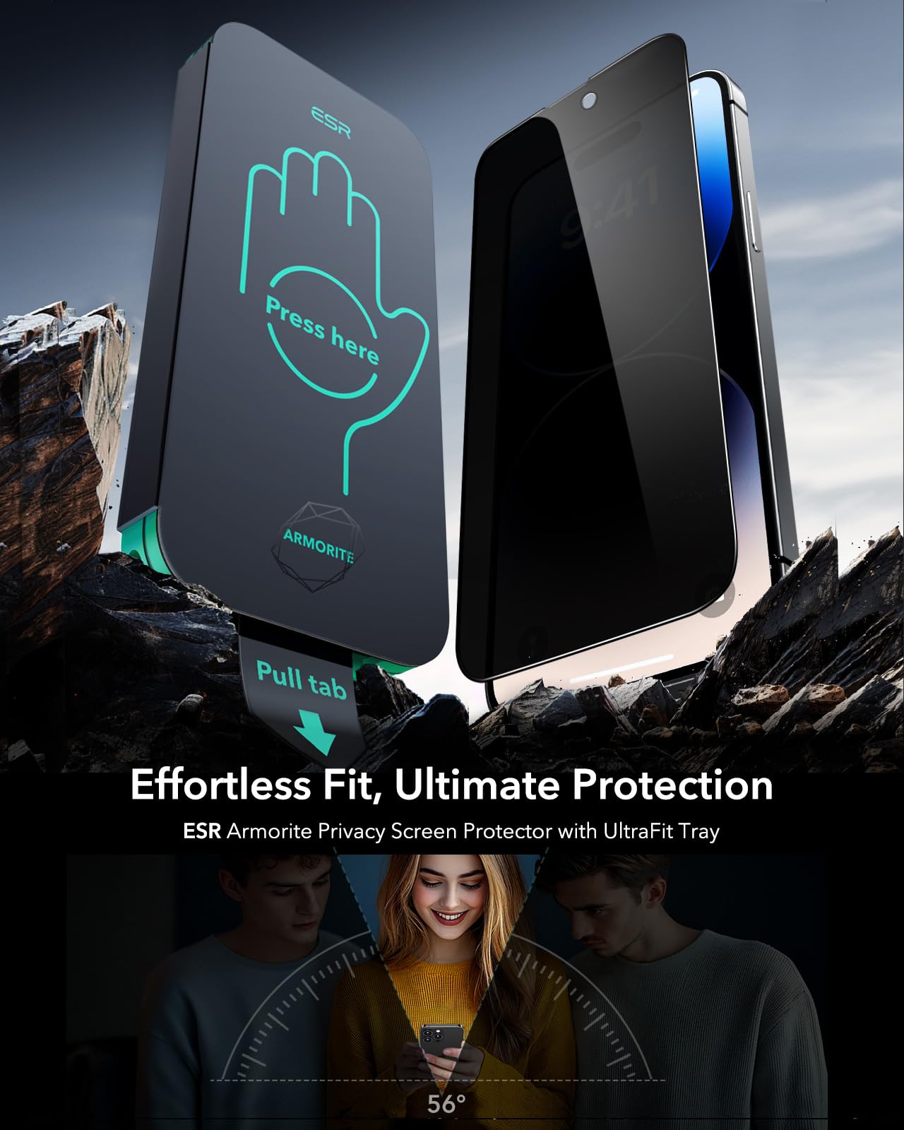 Foto 3 pulgar | Protector De Pantalla Esr Glass 9h+ Para Iphone 14 Pro Max (paquete De 3) - Venta Internacional.