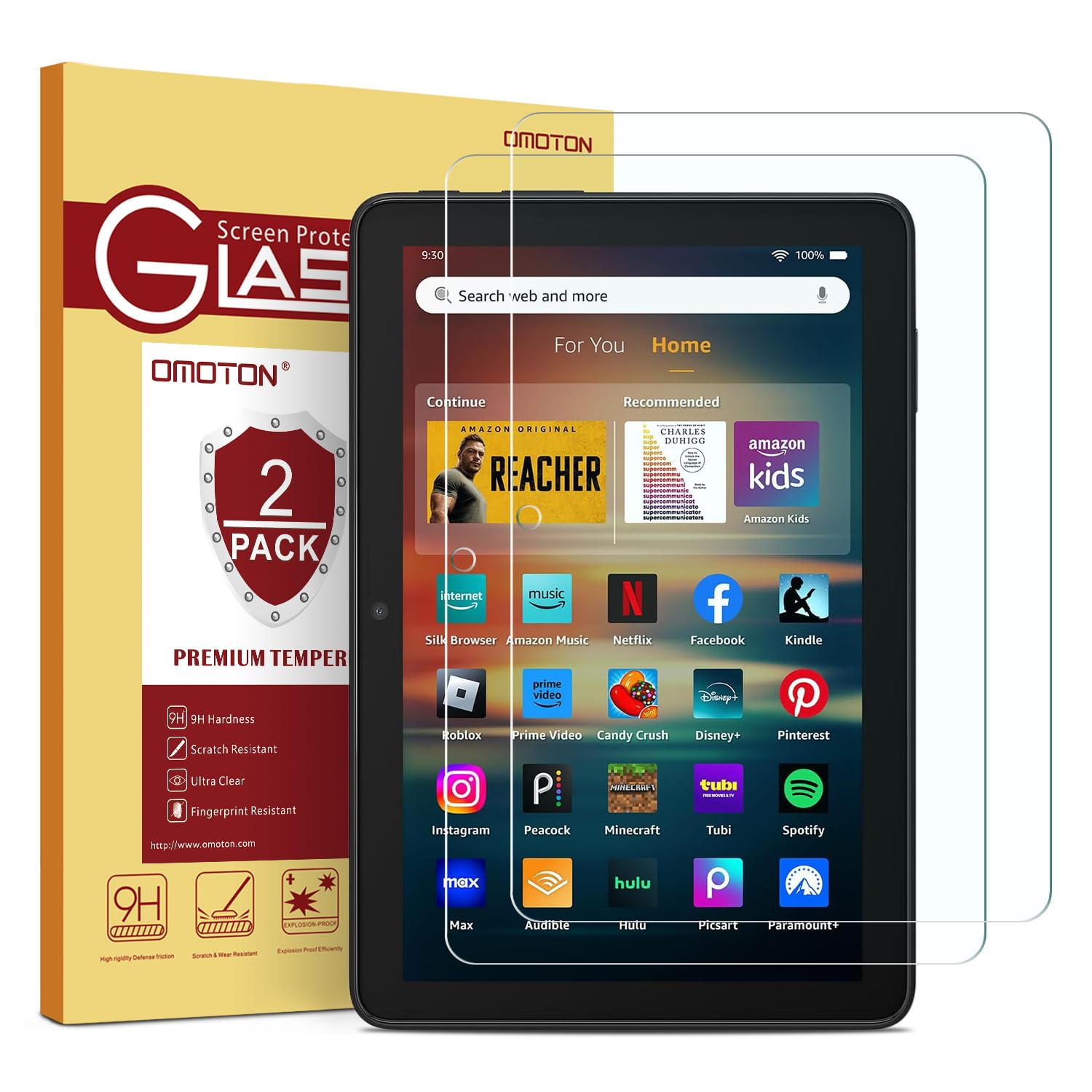Protector De Pantalla Omoton Para Amazon Kindle Fire Hd 8/8 Plus - Venta Internacional.