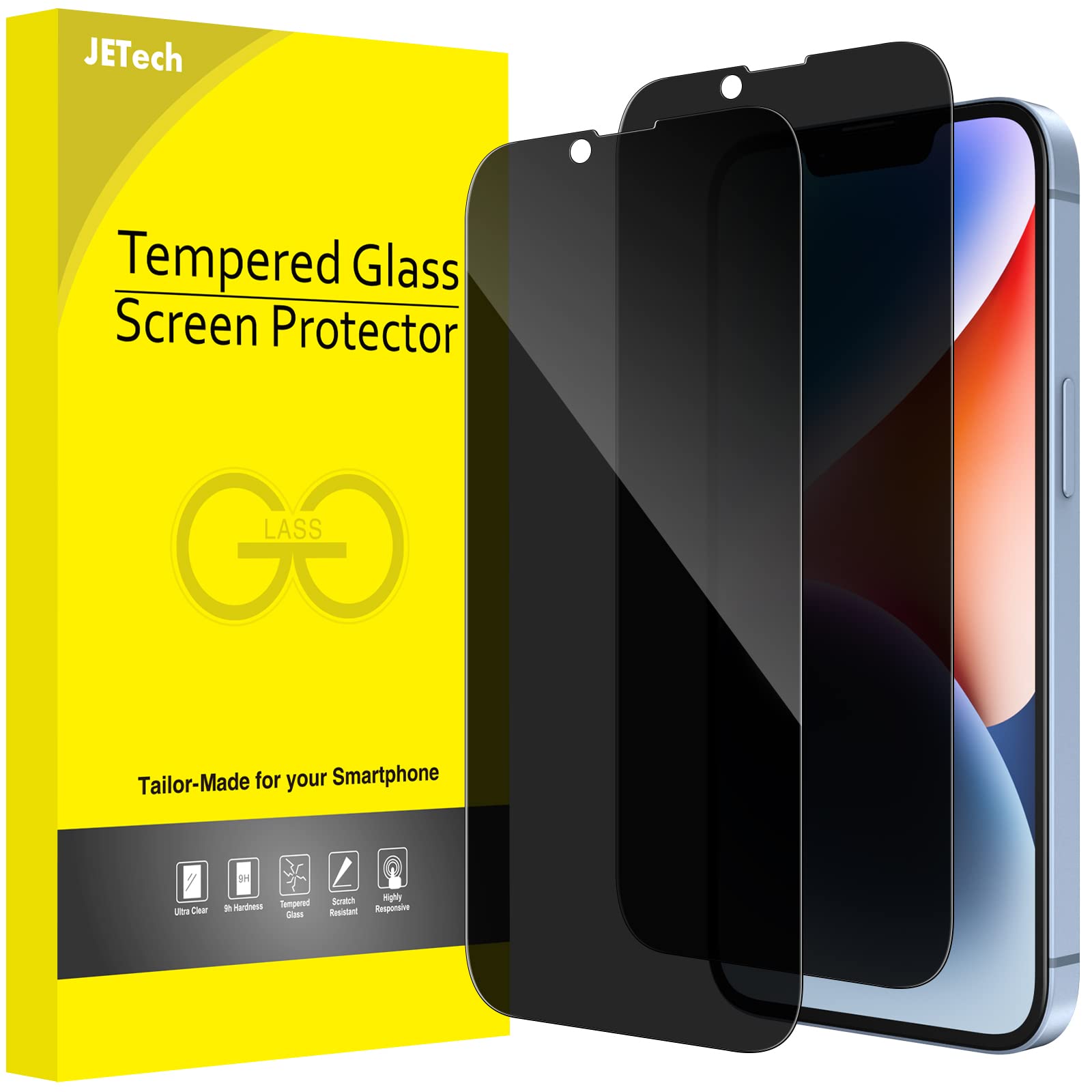 Protector De Pantalla Jetech Privacy Para Iphone 14 Plus De 6.7 Pulgadas, Paquete De 2 - Venta Internacional. $453
