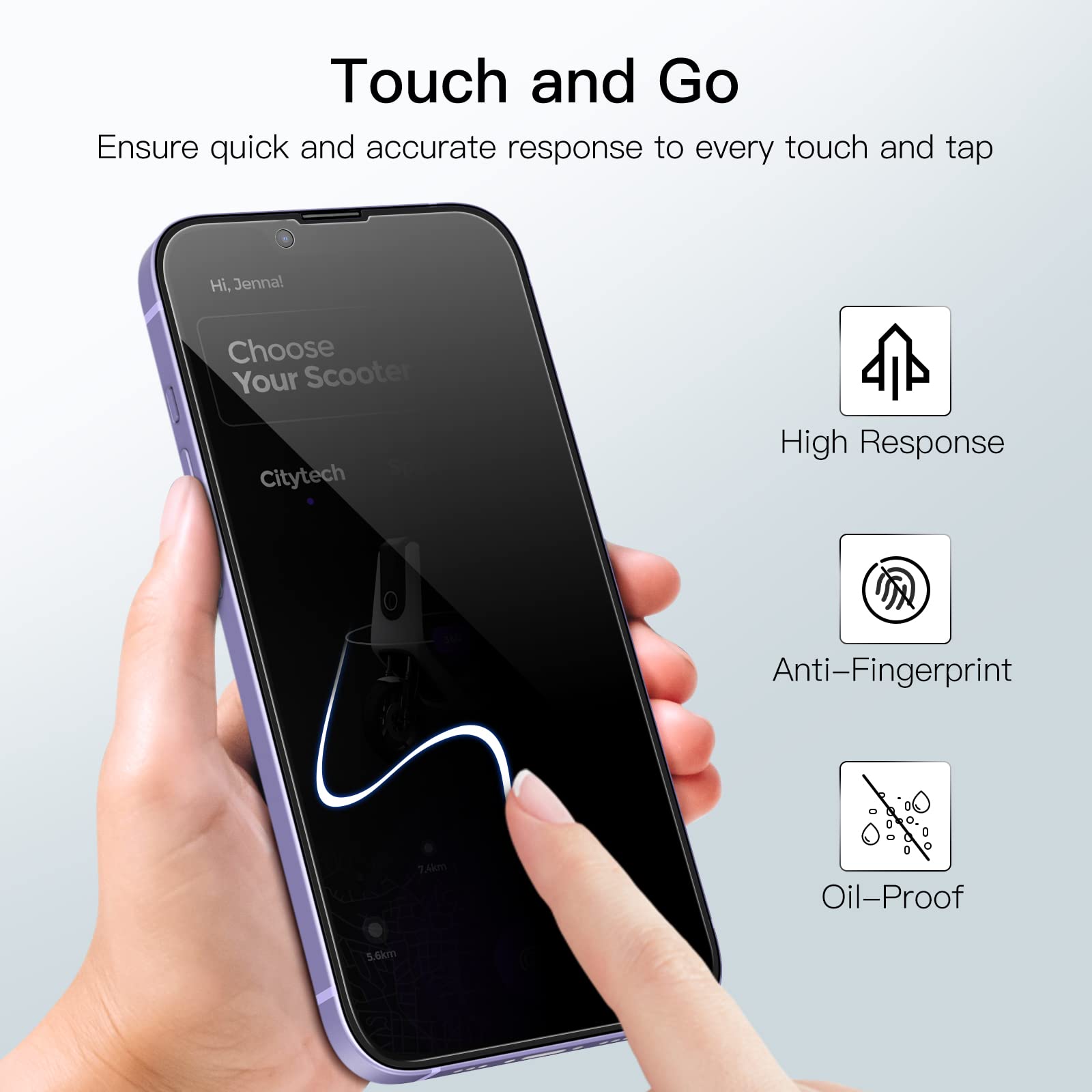 Foto 6 | Protector De Pantalla Jetech Privacy Para Iphone 14 Plus De 6.7 Pulgadas, Paquete De 2 - Venta Internacional.