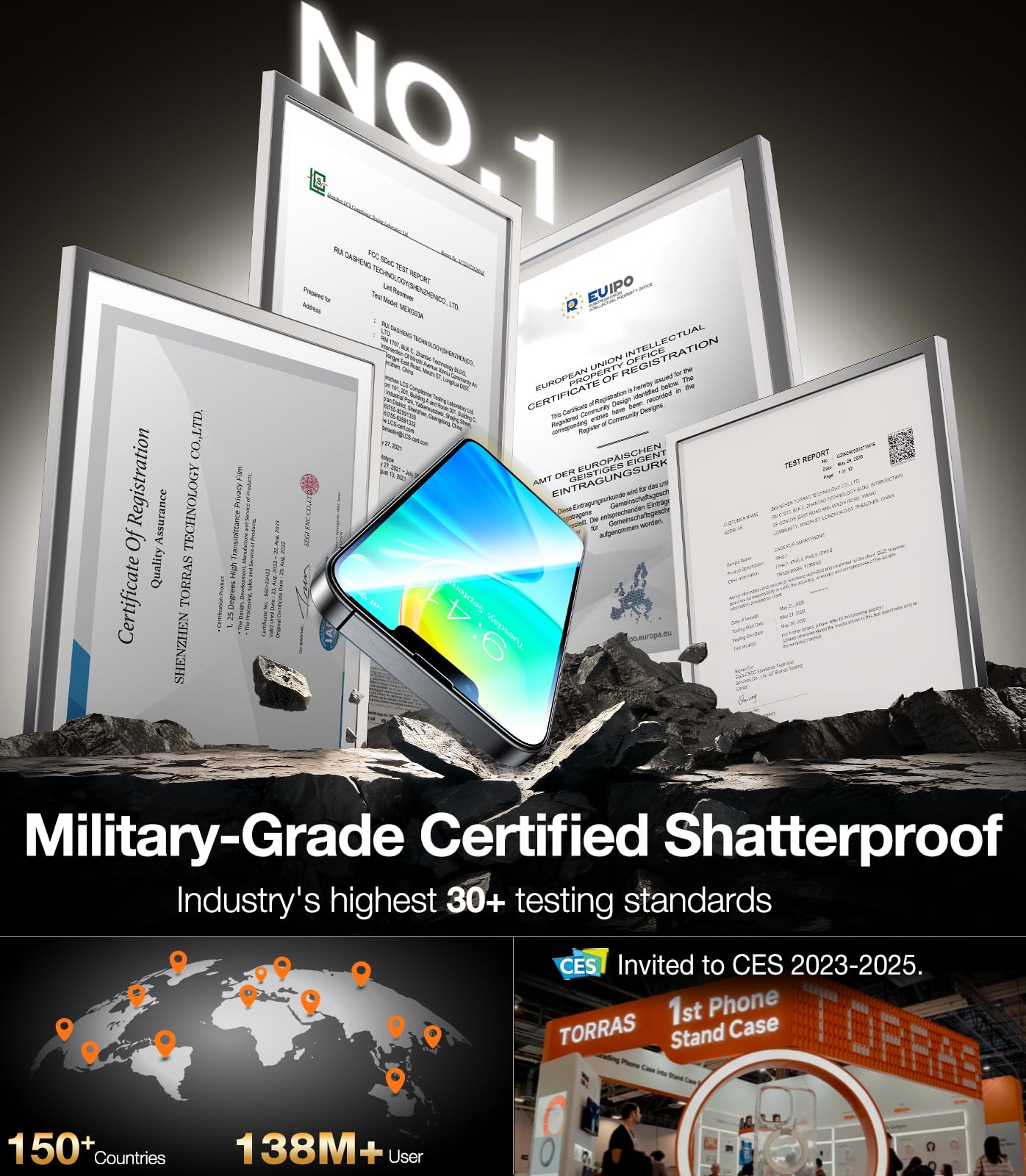 Foto 2 | Protector De Pantalla Torras Military-grade 9h+ Para Iphone 16e/13/13pro/14 - Venta Internacional.
