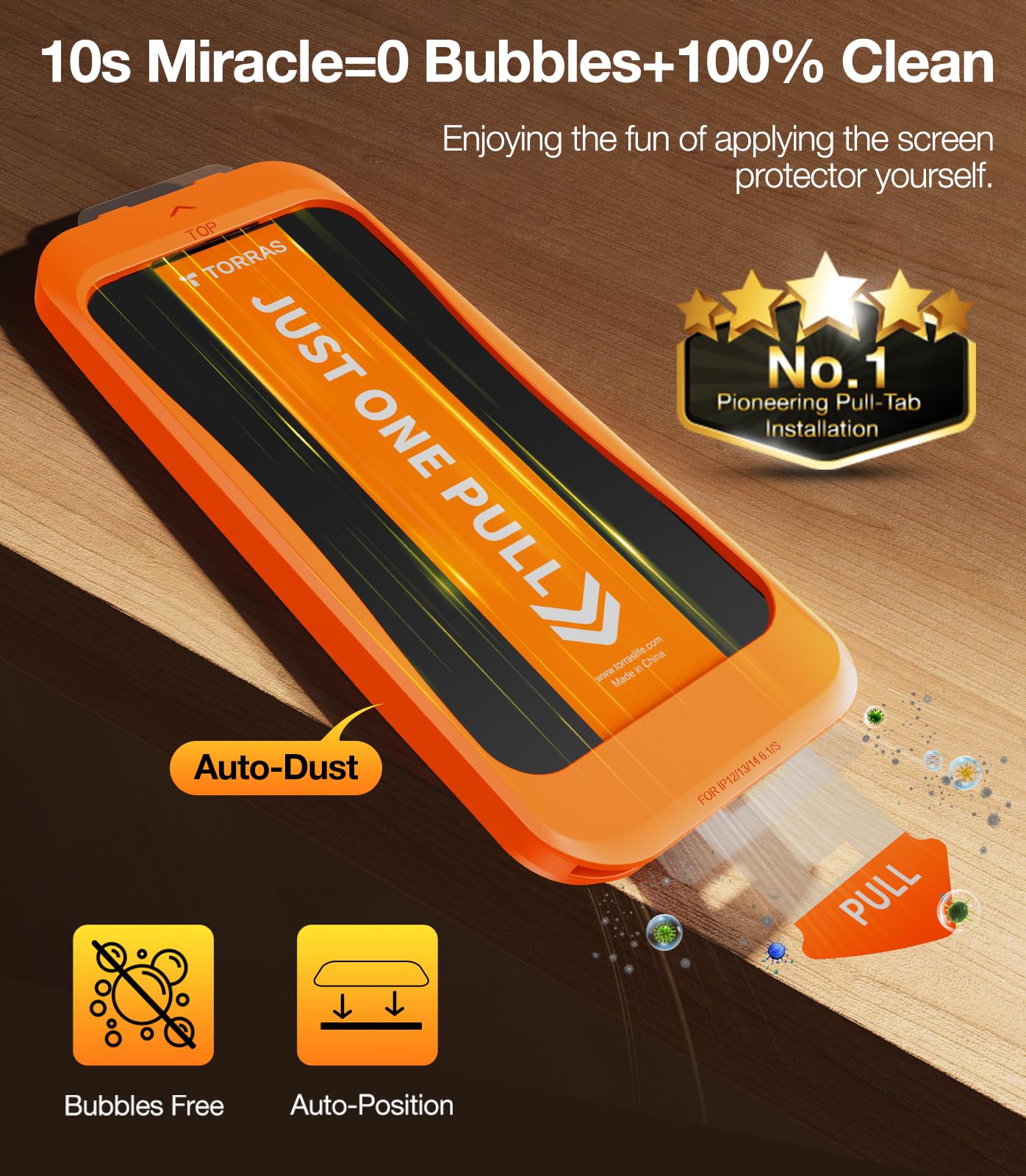 Foto 7 pulgar | Protector De Pantalla Torras Military-grade 9h+ Para Iphone 16e/13/13pro/14 - Venta Internacional.