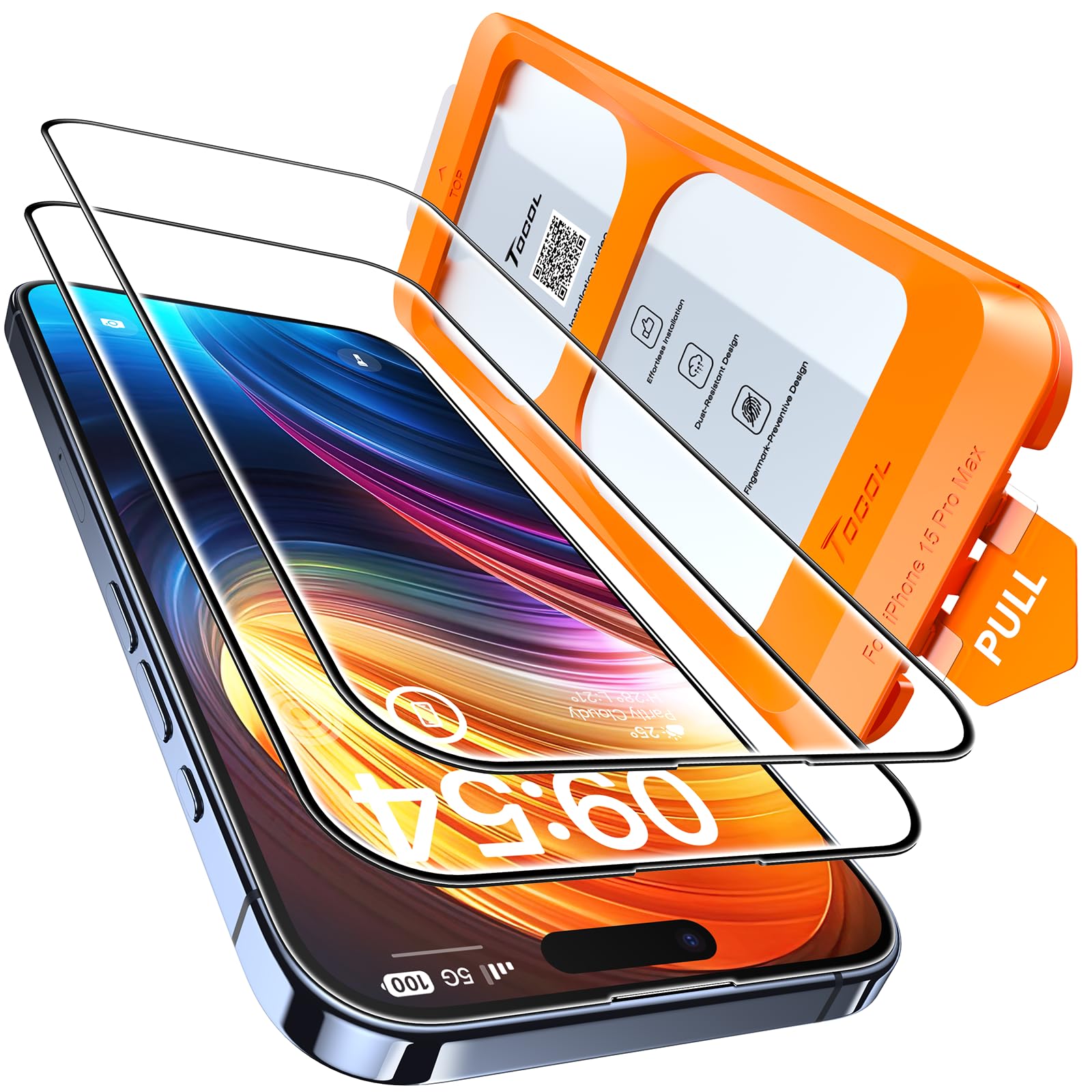 Foto 1 | Protector De Pantalla Tocol Para Iphone 15 Pro Max, Paquete De 2 - Venta Internacional.