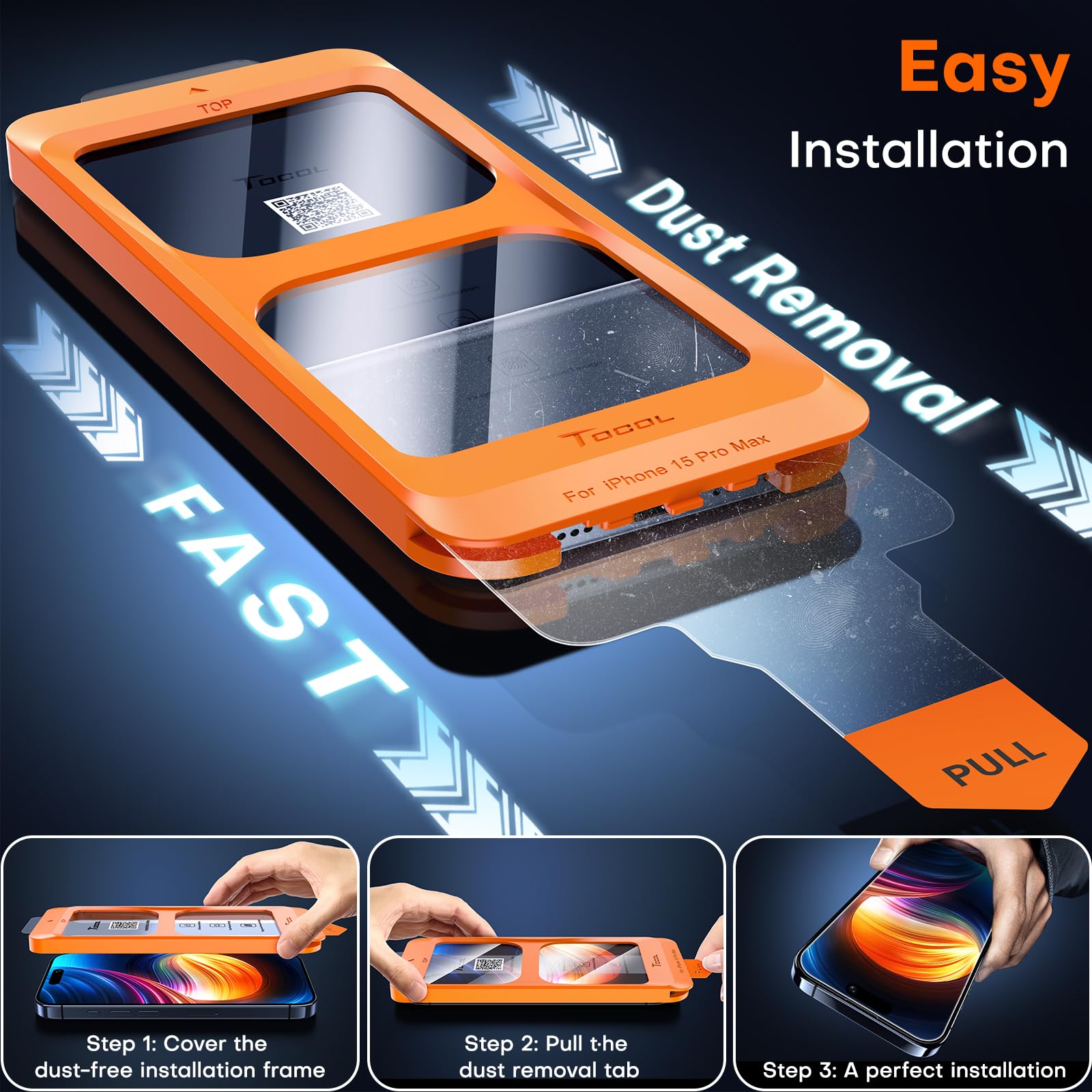 Foto 2 | Protector De Pantalla Tocol Para Iphone 15 Pro Max, Paquete De 2 - Venta Internacional.