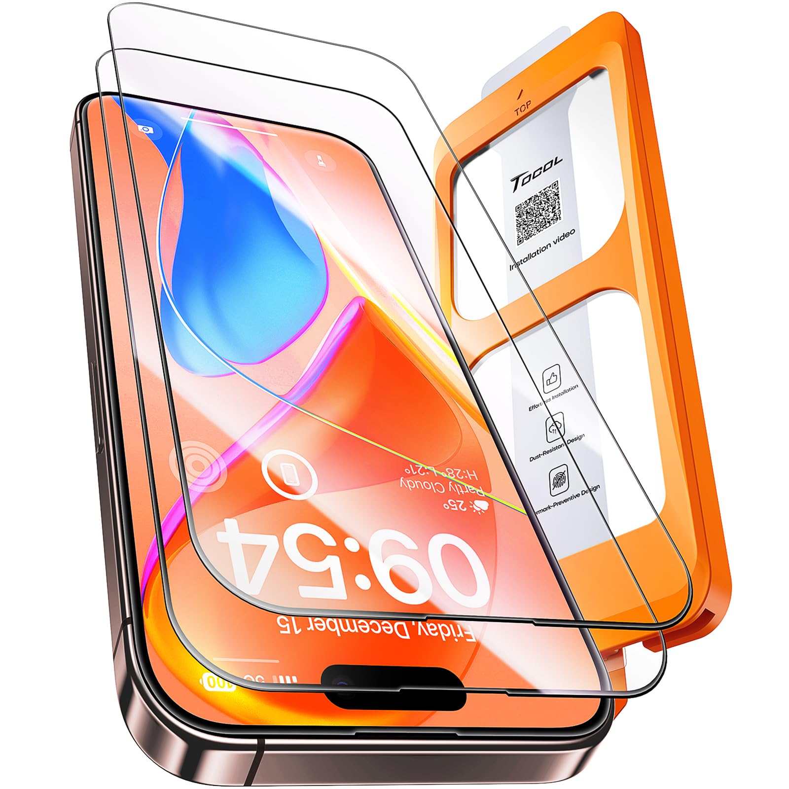 Protector De Pantalla Tocol Para Iphone 15 Pro De Cristal Templado - Venta Internacional.