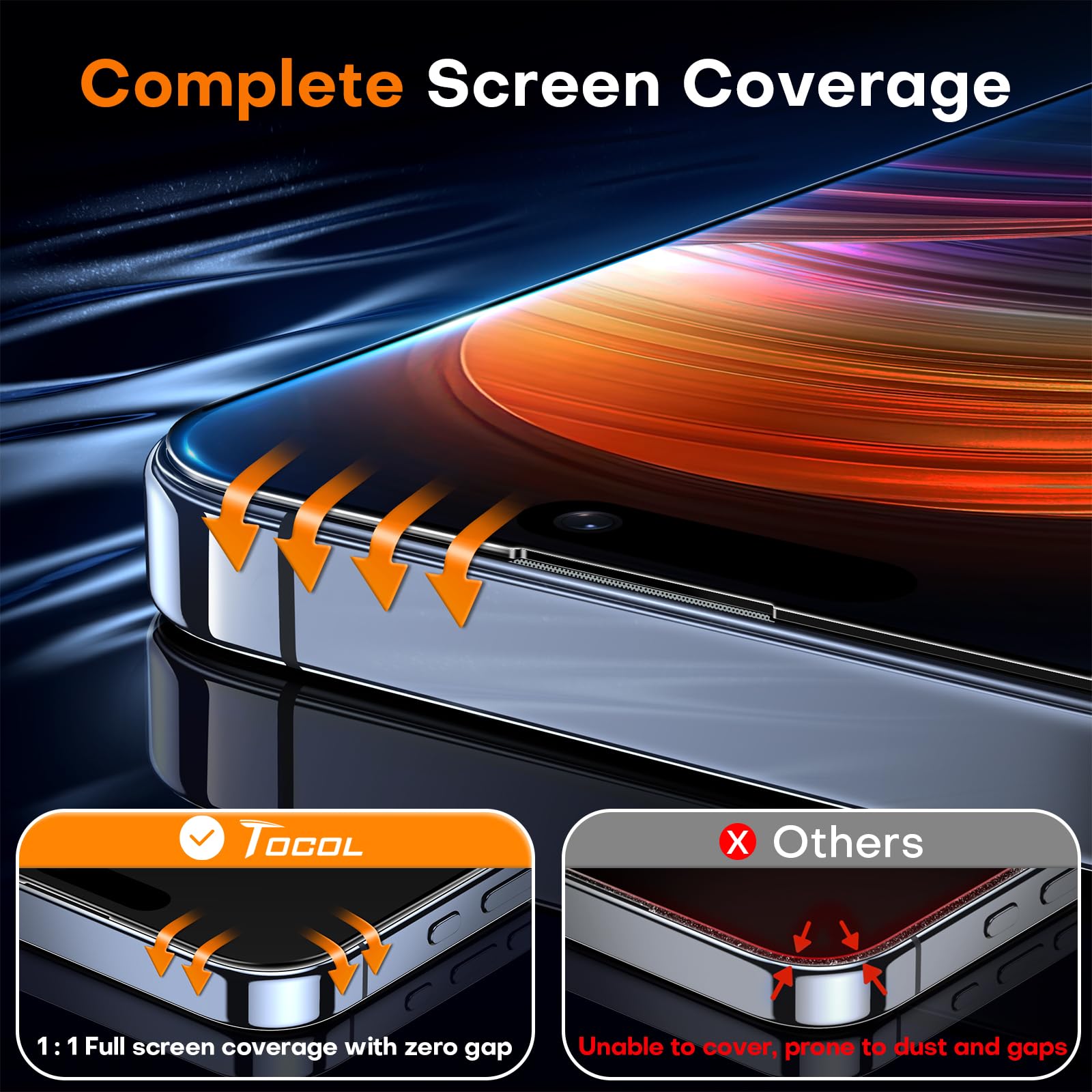 Foto 6 pulgar | Protector De Pantalla Tocol Para Iphone 15 Pro De Cristal Templado - Venta Internacional.