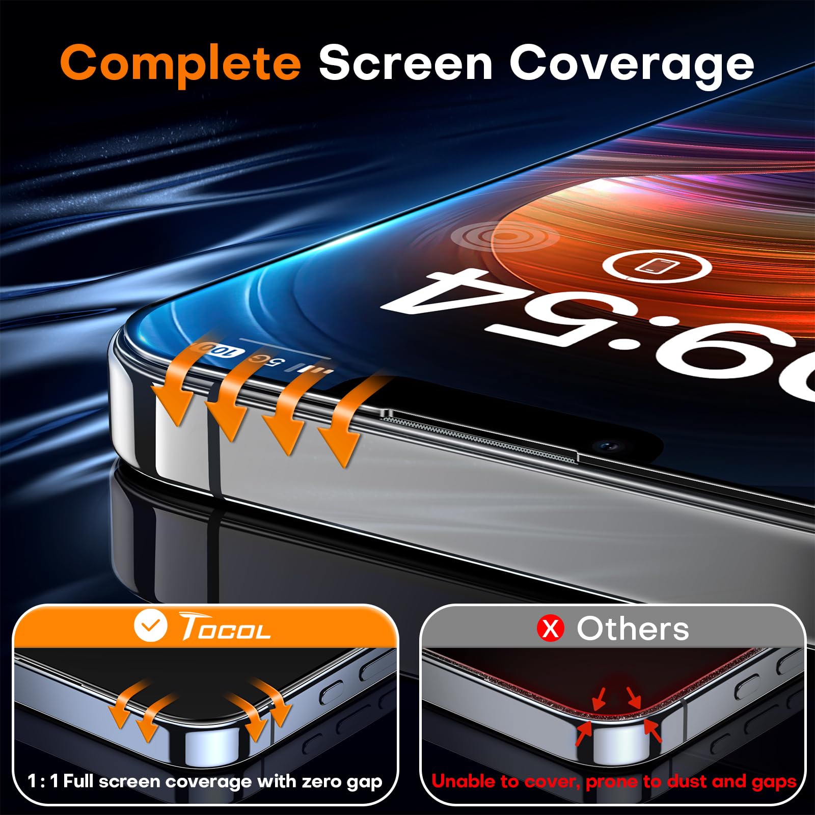 Foto 5 | Protector De Pantalla Tocol Para Iphone 14, Cobertura Total, Paquete De 2 - Venta Internacional.