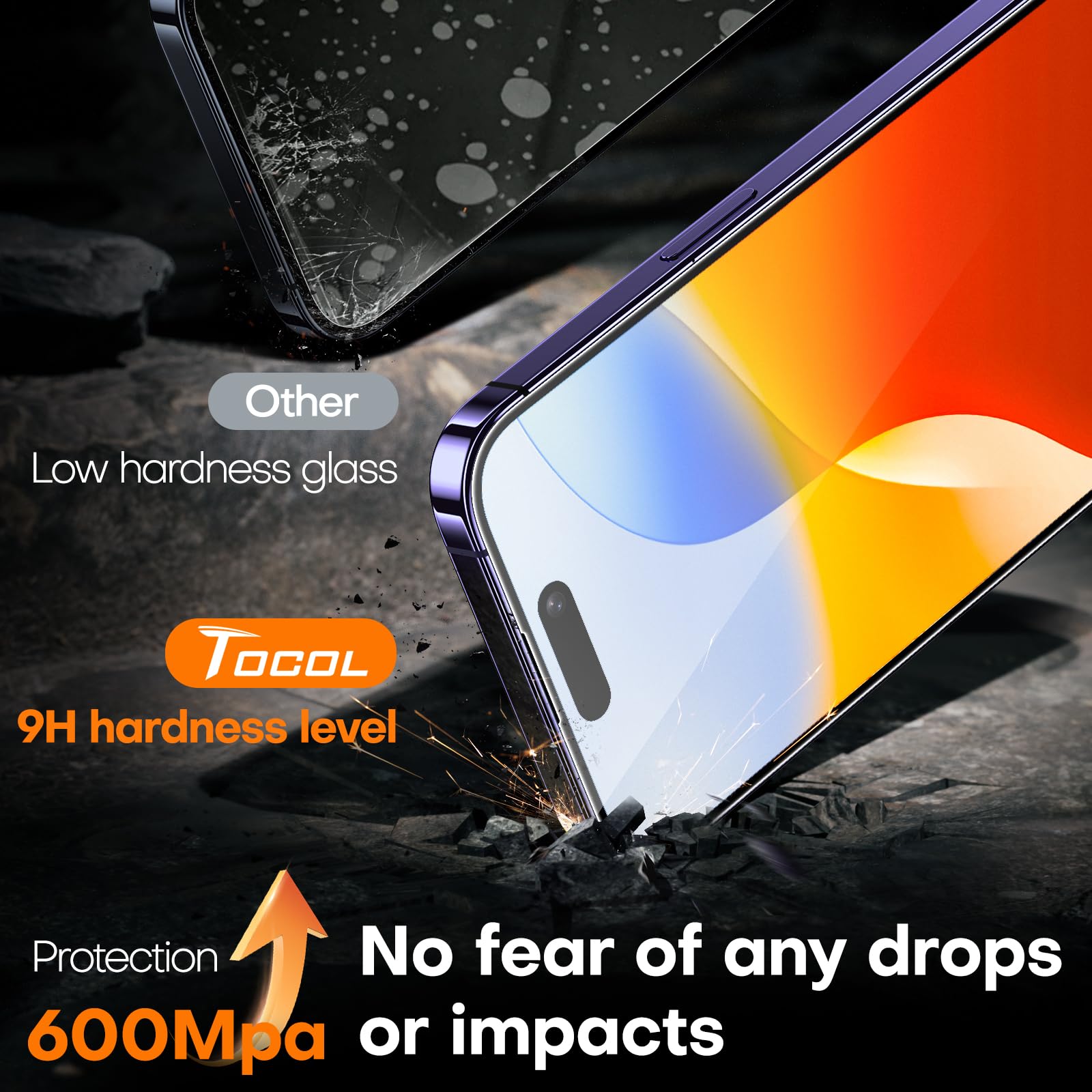 Foto 6 pulgar | Protector De Pantalla Tocol Para Iphone 14 Pro De Vidrio Templado, Paquete De 2 - Venta Internacional.