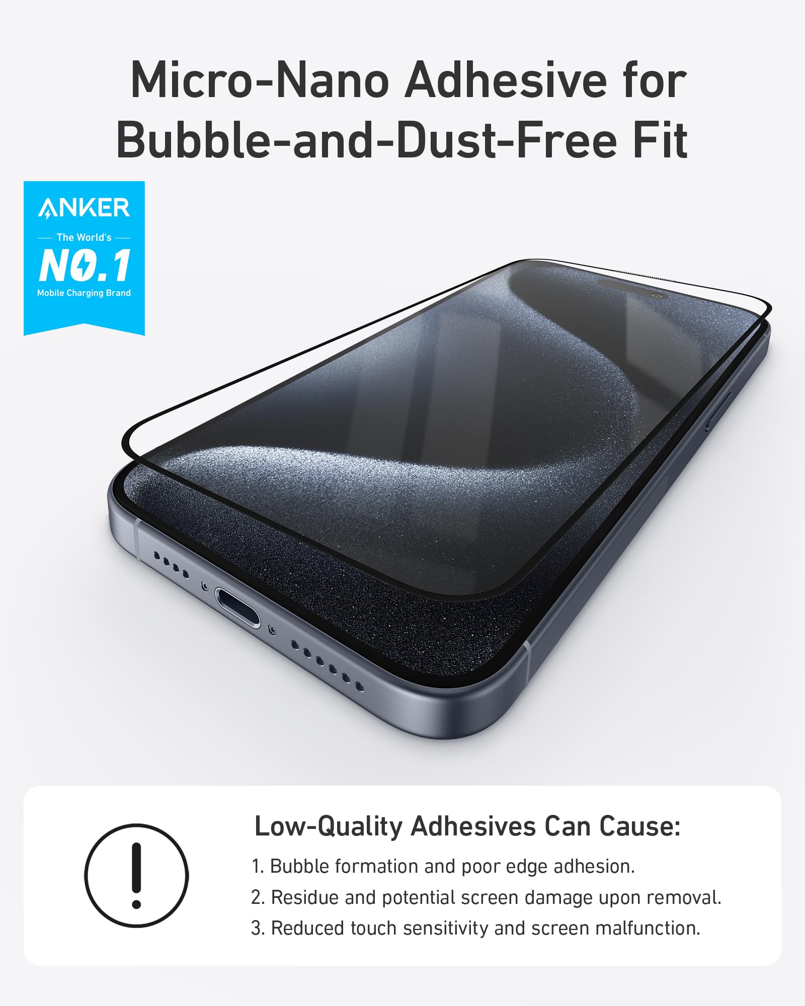 Foto 3 | Protector De Pantalla Anker Hd De Cristal Templado Para Iphone 16 Plus De 6.7 Pulgadas - Venta Internacional.