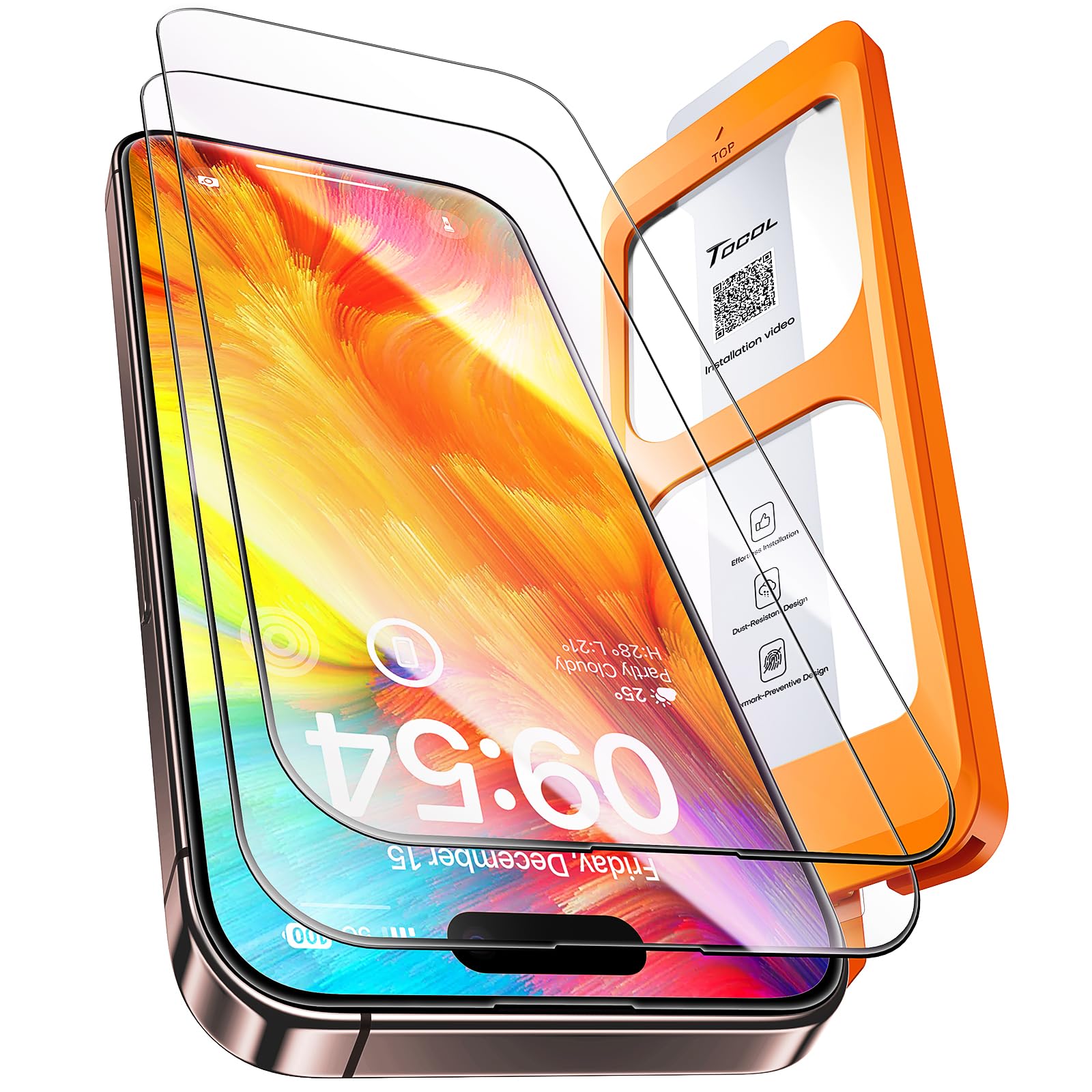 Protector De Pantalla Tocol Para Iphone 16 Pro Max, Paquete De 2 - Venta Internacional.
