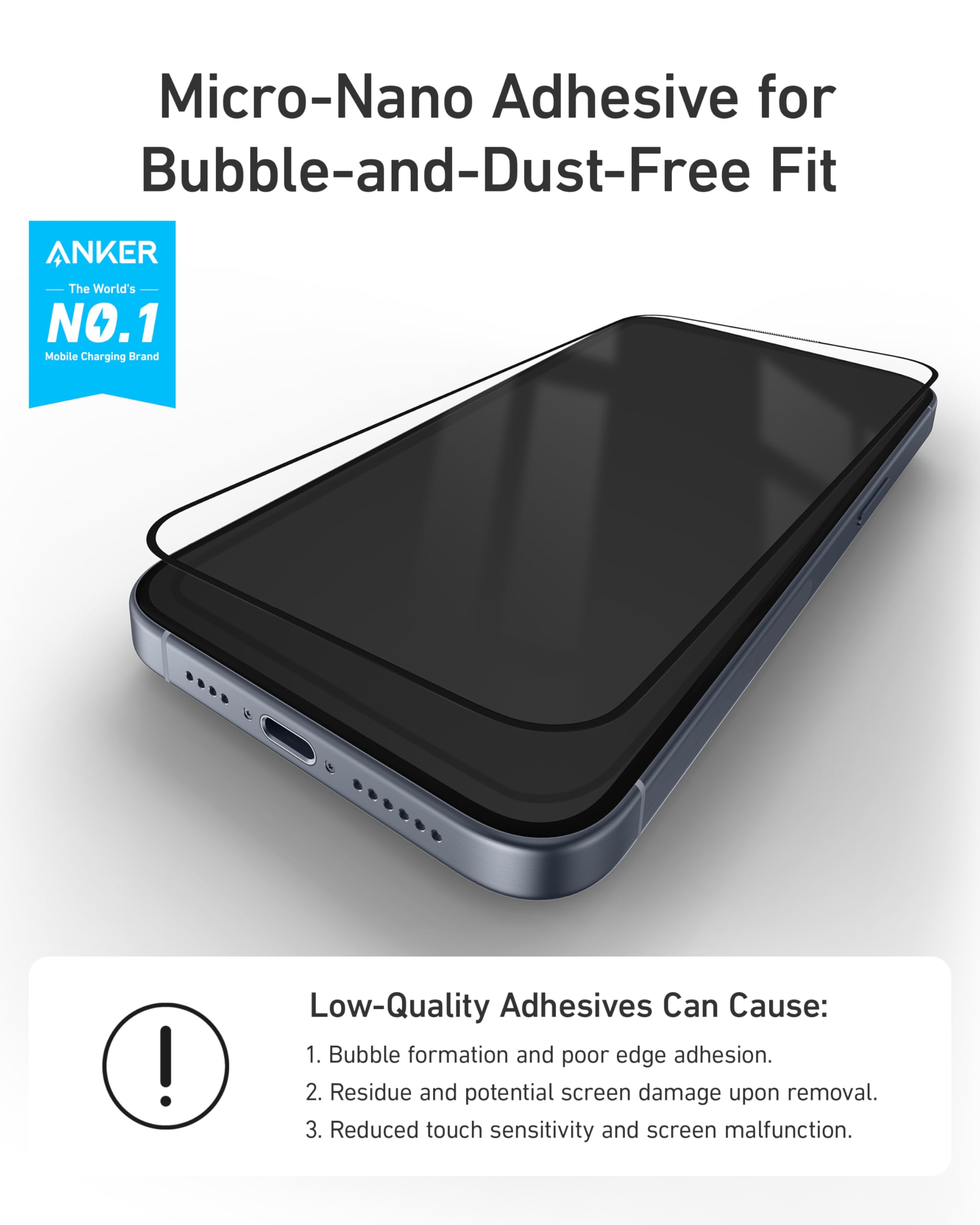 Foto 4 pulgar | Protector De Pantalla Anker Hd De Cristal Templado Para Iphone 16 6.1 - Venta Internacional.