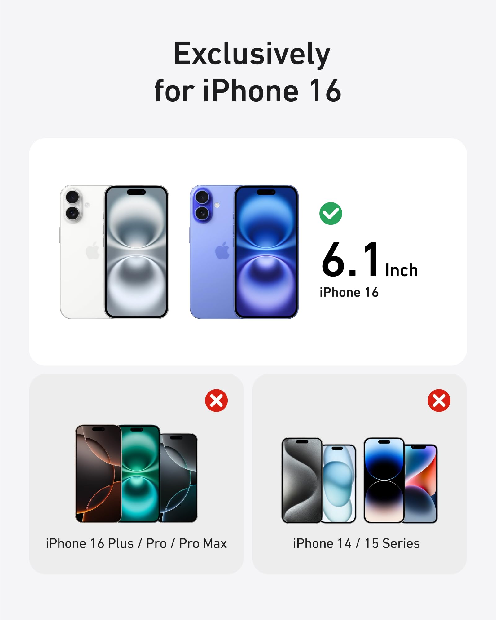 Foto 7 | Protector De Pantalla Anker Hd De Cristal Templado Para Iphone 16 6.1 - Venta Internacional.