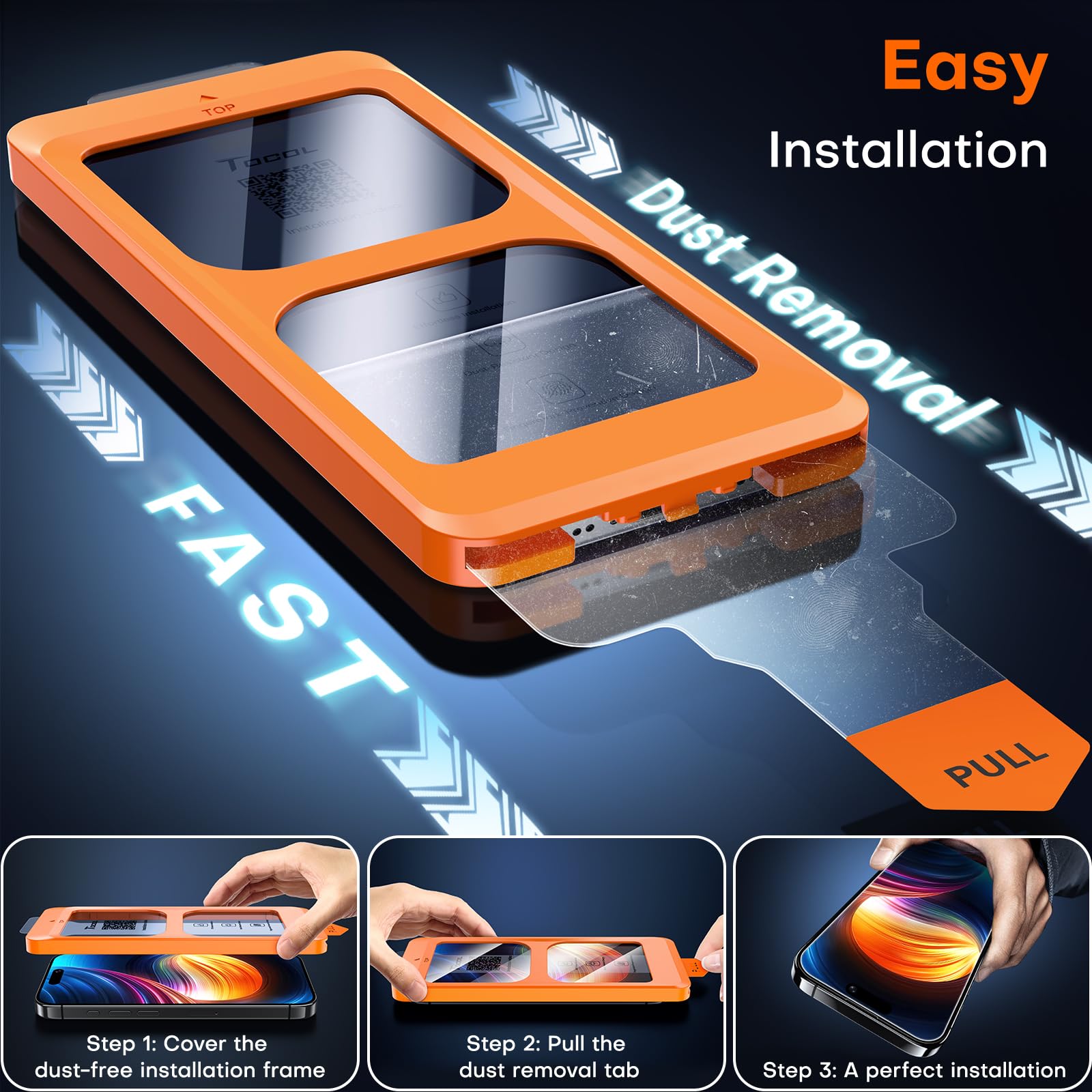 Foto 4 pulgar | Protector De Pantalla Tocol Para Iphone 16 Plus/iphone 15 Plus - Venta Internacional.