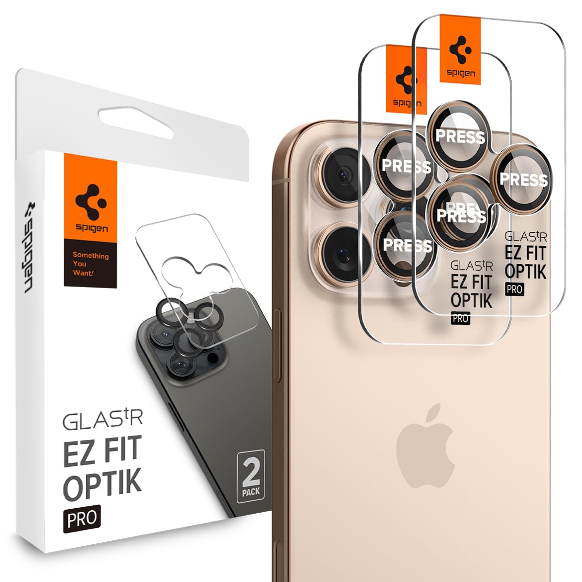 Protector De Pantalla Para Lente De Cámara Spigen Glastr Ez Fit Para Iphone 16 Pro Max/iphone 16 Pro - Venta Interna