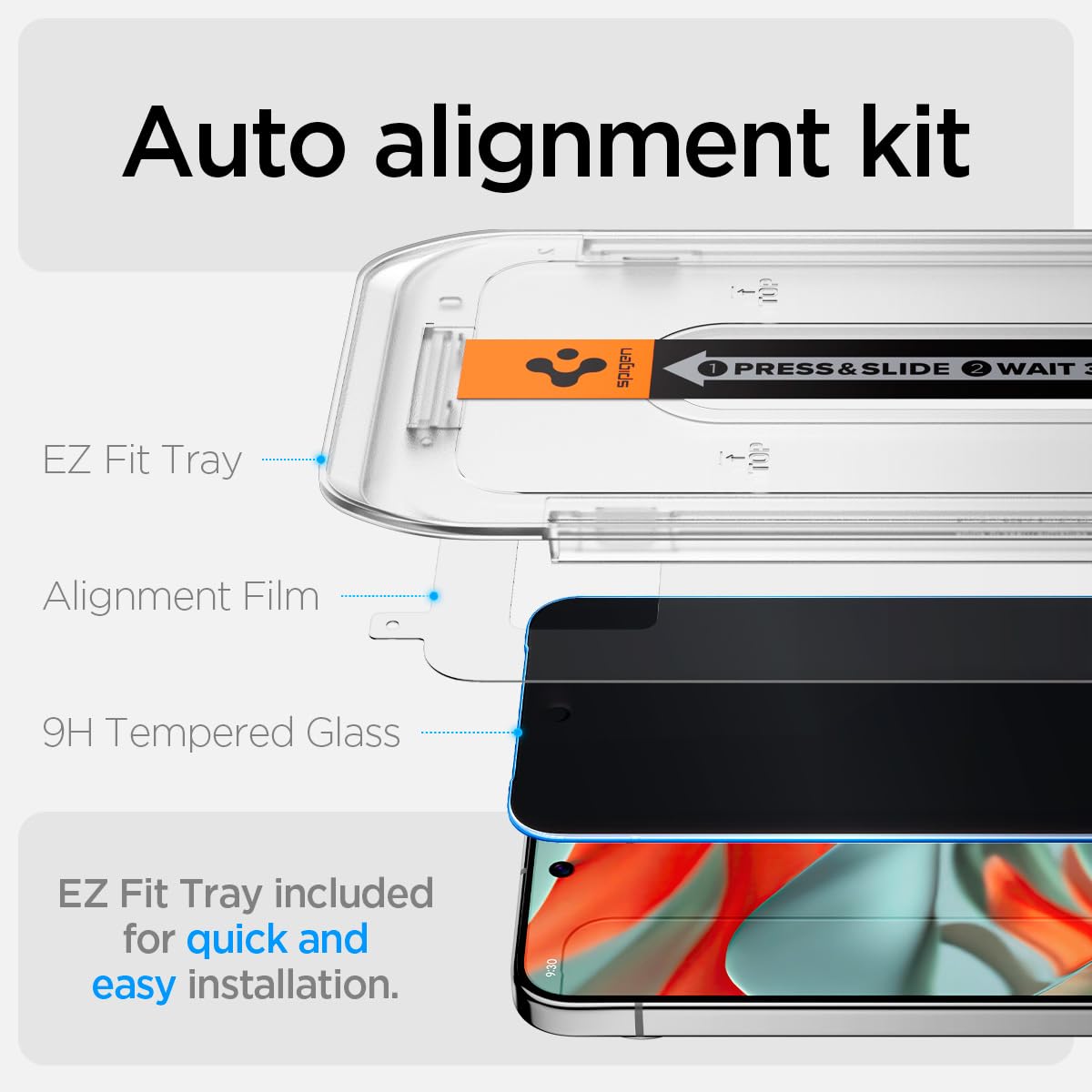 Foto 5 pulgar | Protector De Pantalla Spigen Glastr Ez Fit Privacy Pixel 9 Pro Xl - Venta Internacional.