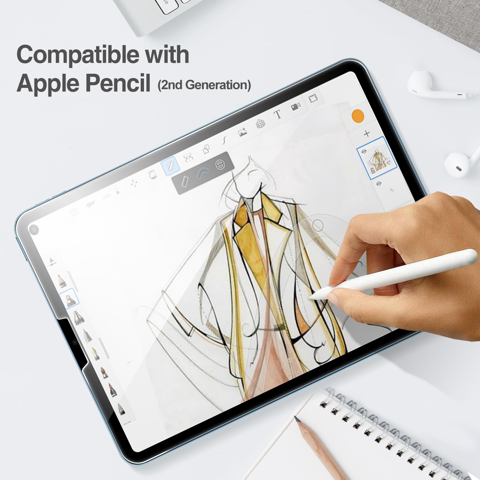 Foto 8 pulgar | Protector De Pantalla Procase Para Ipad Air 5th 2022/ Air 4th - Venta Internacional.