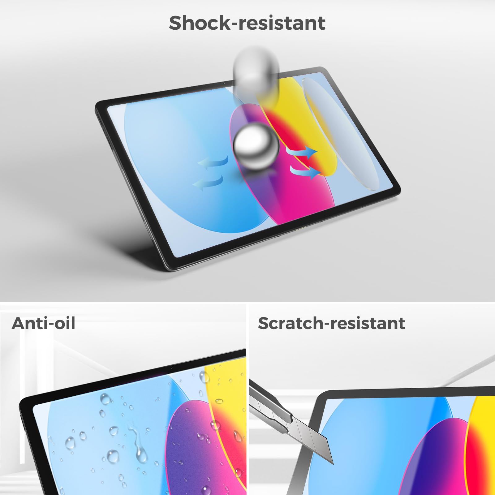 Foto 4 | Set De Protectores De Pantalla Procase Para Ipad De 11.ª Y 10.ª Generación Con Lente, Paquete De 3 - Venta Internaci