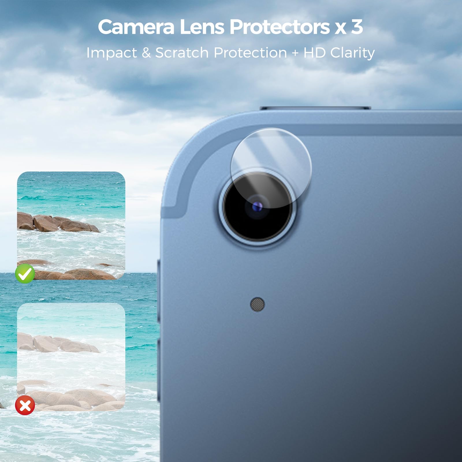 Foto 6 | Set De Protectores De Pantalla Procase Para Ipad De 11.ª Y 10.ª Generación Con Lente, Paquete De 3 - Venta Internaci