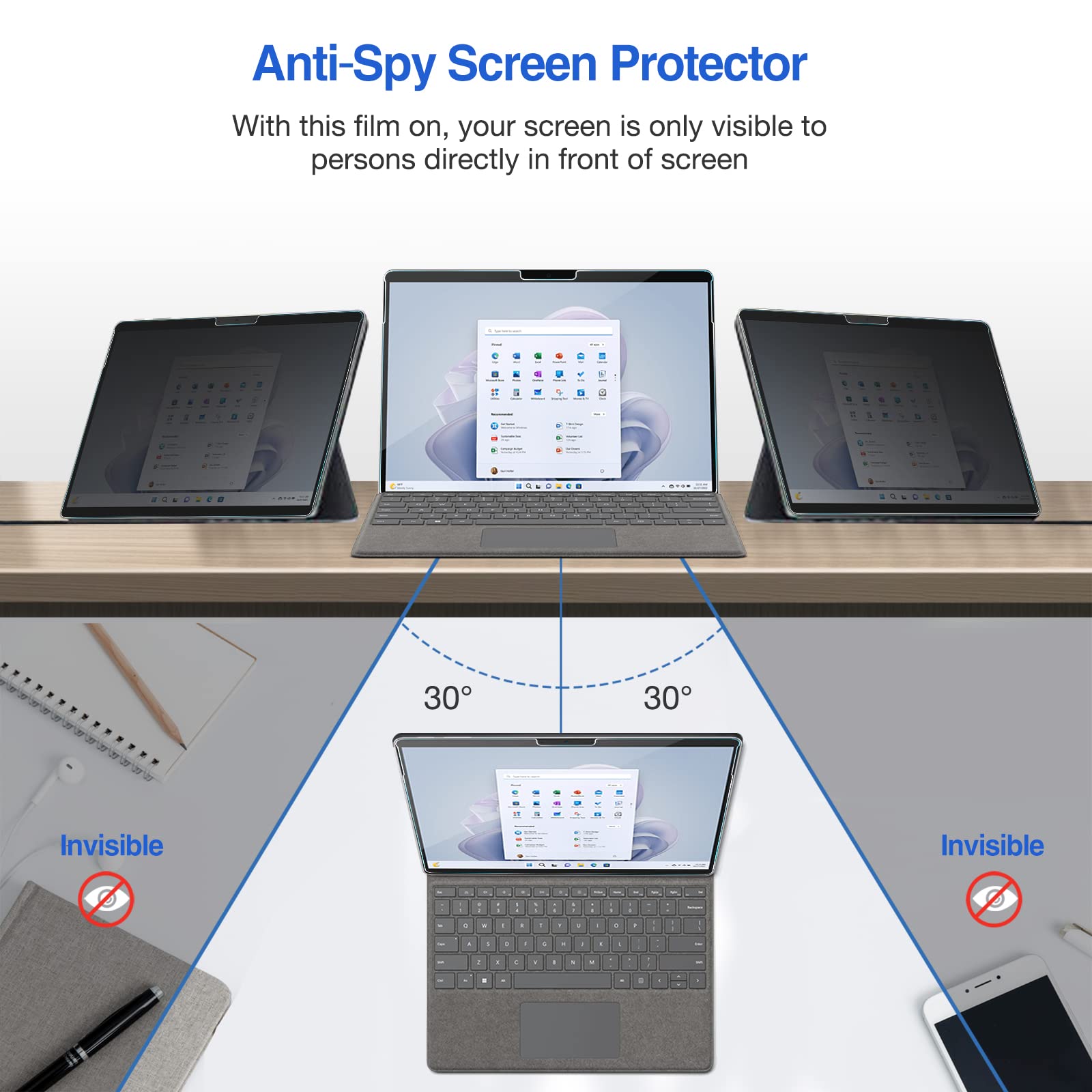 Foto 5 pulgar | Protector De Pantalla De Privacidad Procase Microsoft Surface Pro 13 - Venta Internacional.
