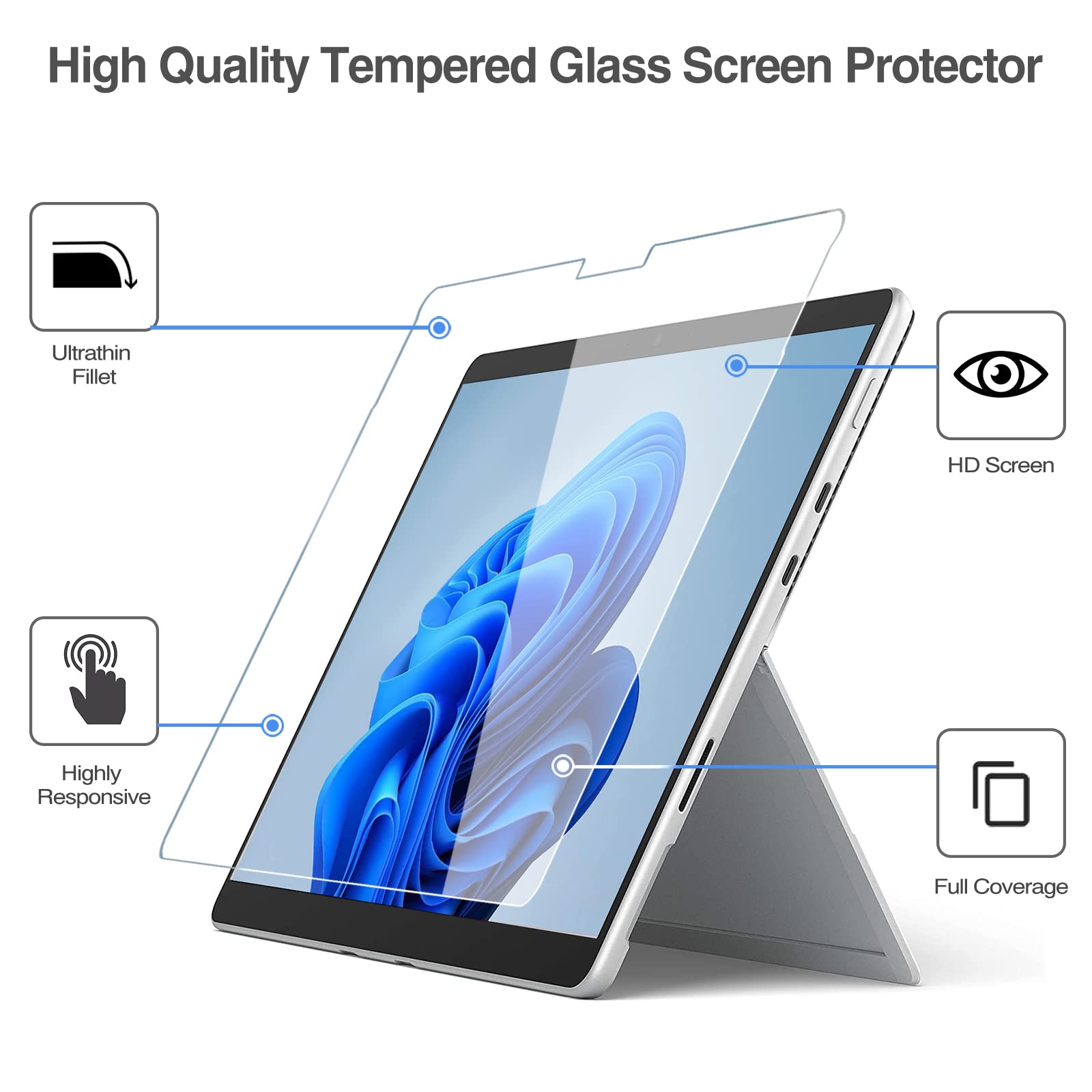 Foto 4 pulgar | Paquete De Protectores De Pantalla Procase 2 Para Surface Pro 9/8/x 13 - Venta Internacional.