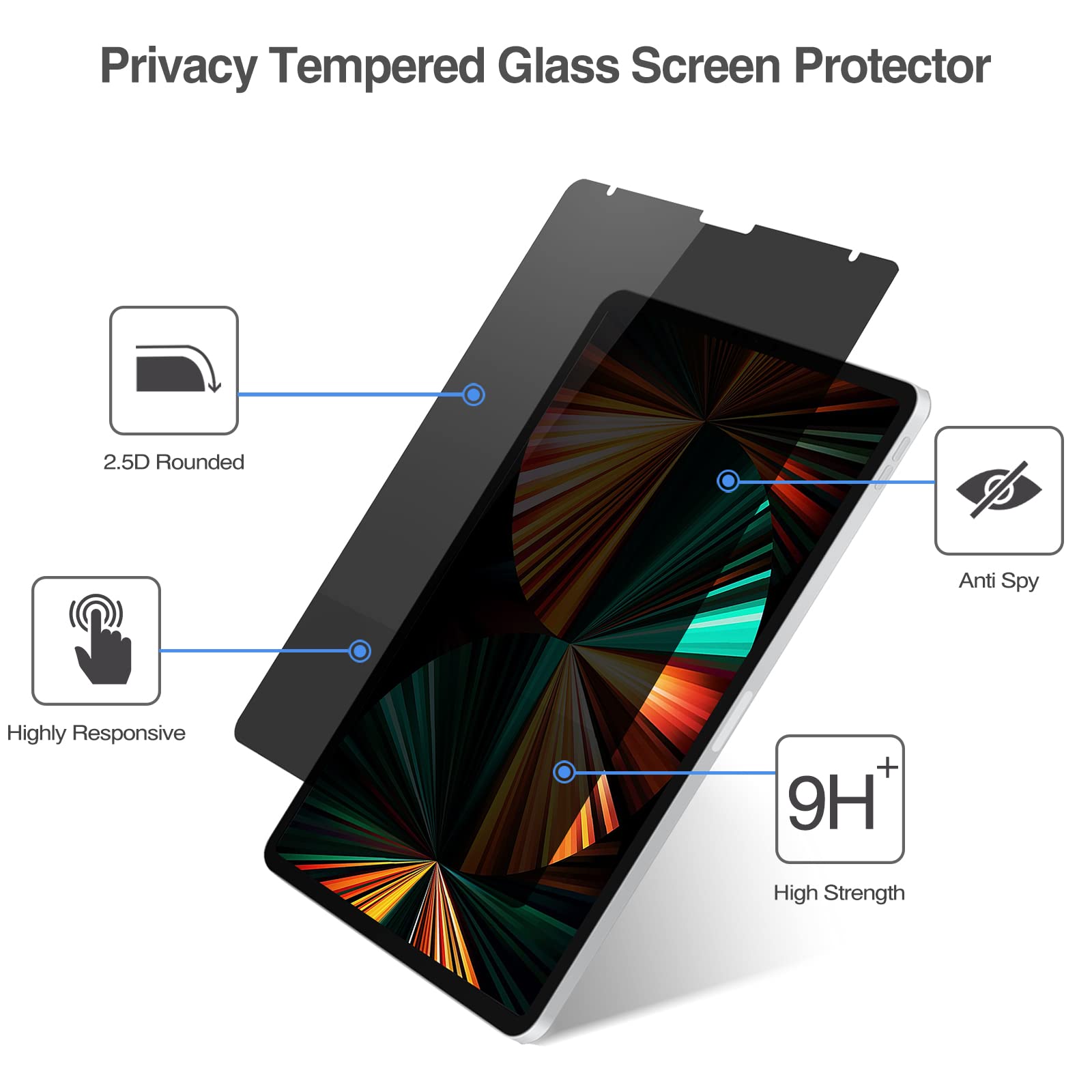 Foto 6 pulgar | Protector De Pantalla De Privacidad Procase Para Ipad Pro 12.9 2022 - Venta Internacional.