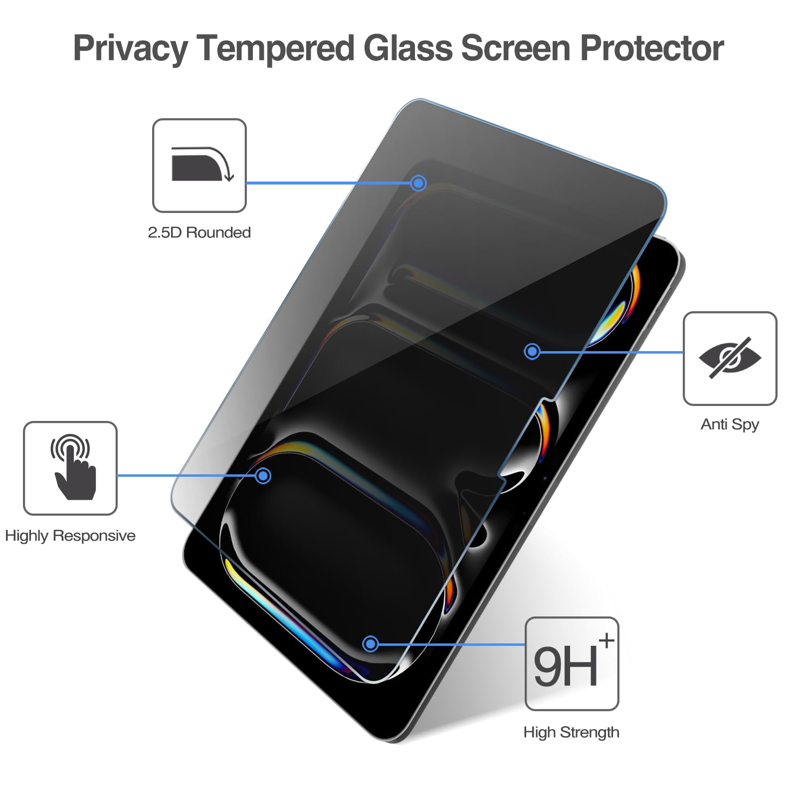 Foto 5 pulgar | Protector De Pantalla De Privacidad Procase Para Ipad Pro/air De 13 Pulgadas - Venta Internacional.