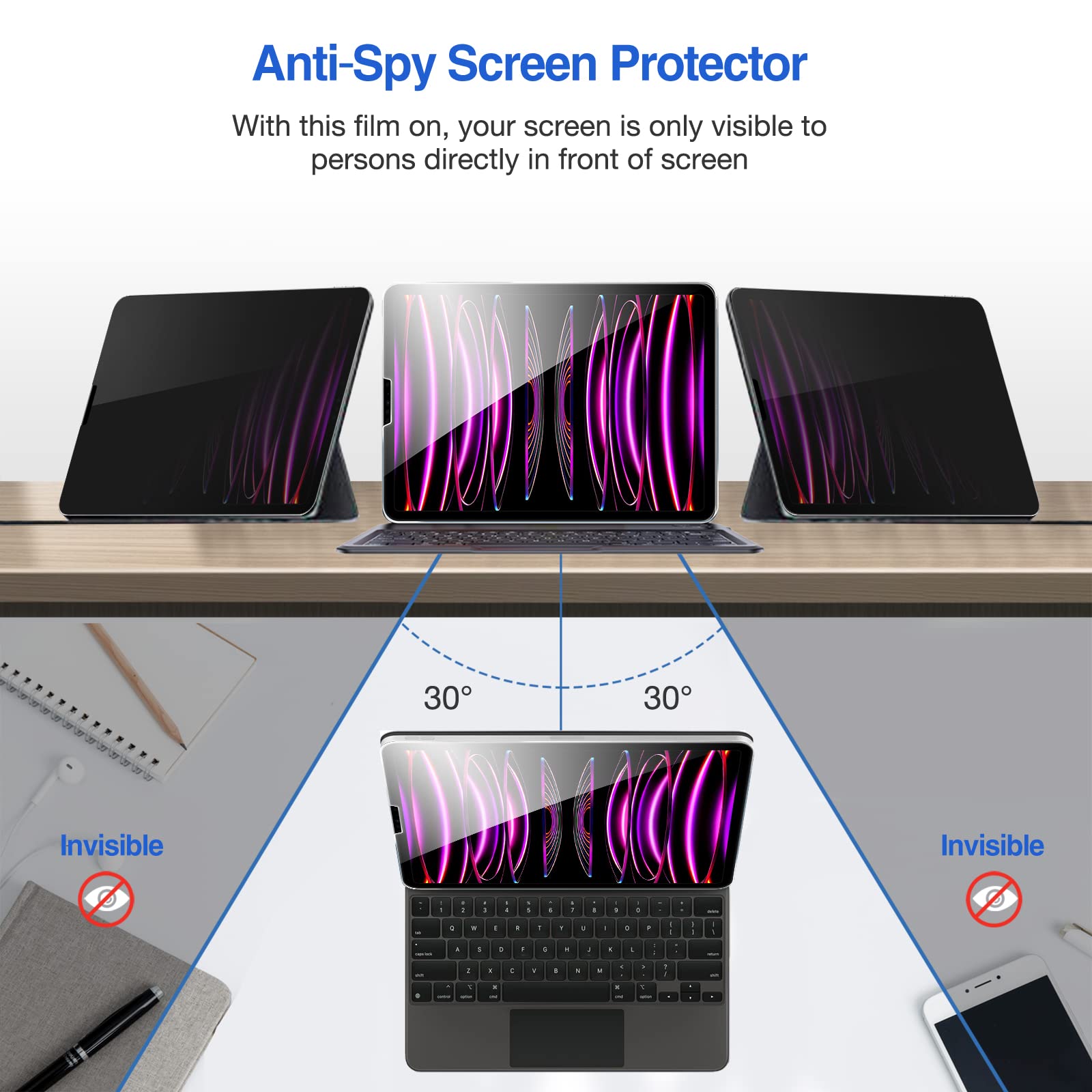 Foto 4 pulgar | Protector De Pantalla De Privacidad Procase Para Ipad Pro 12.9 6.ª Generación - Venta Internacional.