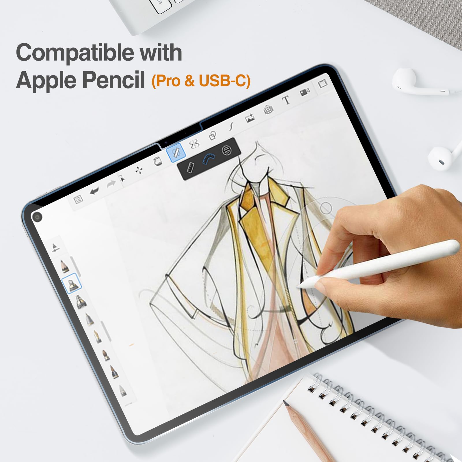 Foto 6 pulgar | Protector De Pantalla Procase Para Ipad Pro 11 2024 Con Lente De Cámara - Venta Internacional.