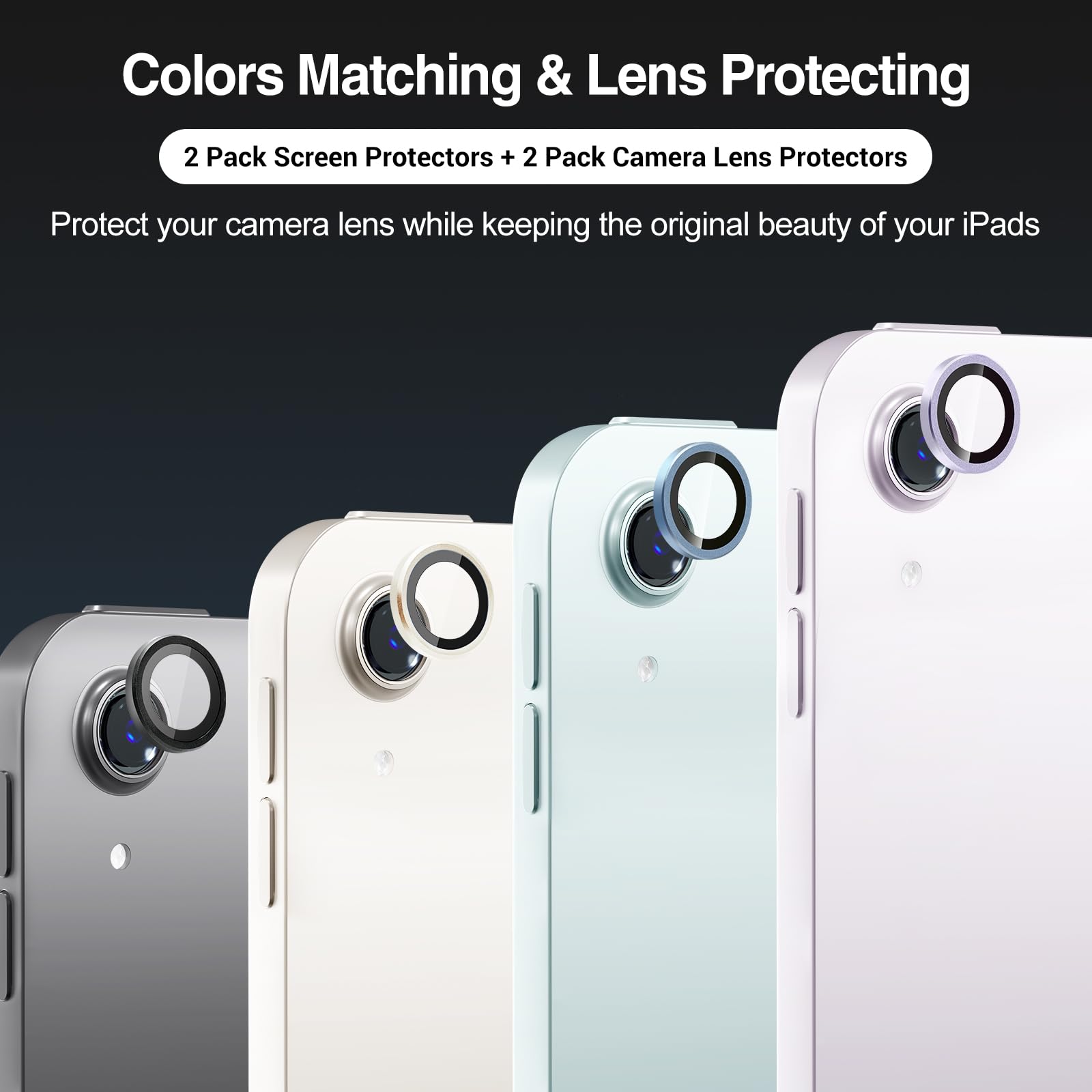 Foto 3 pulgar | Protector De Pantalla Con Lente De Cámara Para Ipad Air 13 2024, Color Morado - Venta Internacional.