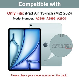 Foto 3 | Protector De Pantalla Con Lente De Cámara Para Ipad Air 13 2024, Color Morado - Venta Internacional.