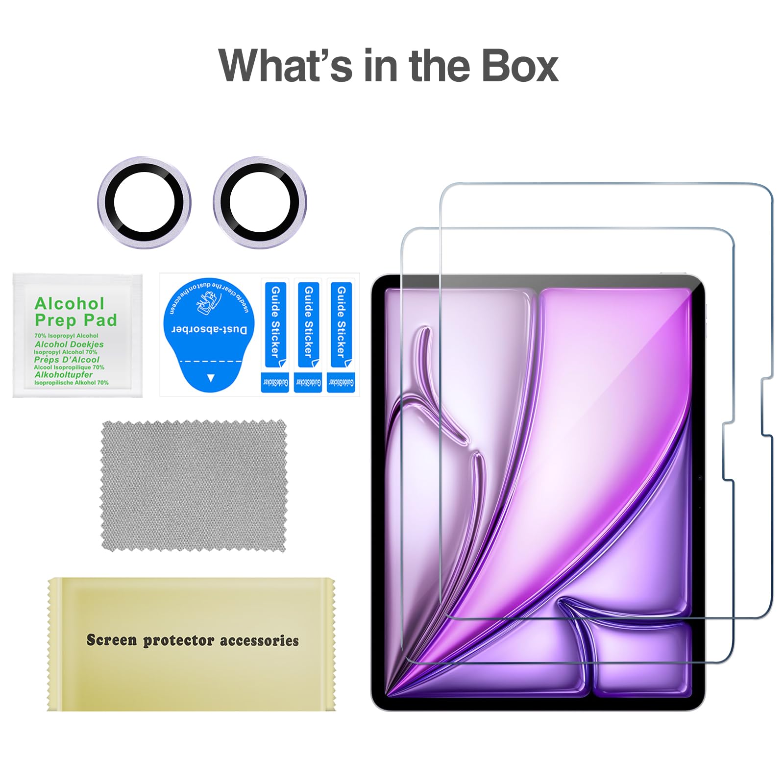 Foto 7 | Protector De Pantalla Con Lente De Cámara Para Ipad Air 13 2024, Color Morado - Venta Internacional.