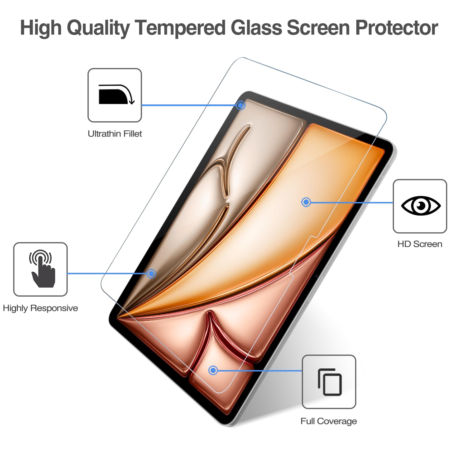 Foto 7 pulgar | Protector De Pantalla Y Lente De Cámara Para Ipad Air 11'' 7.ª Generación - Venta Internacional.