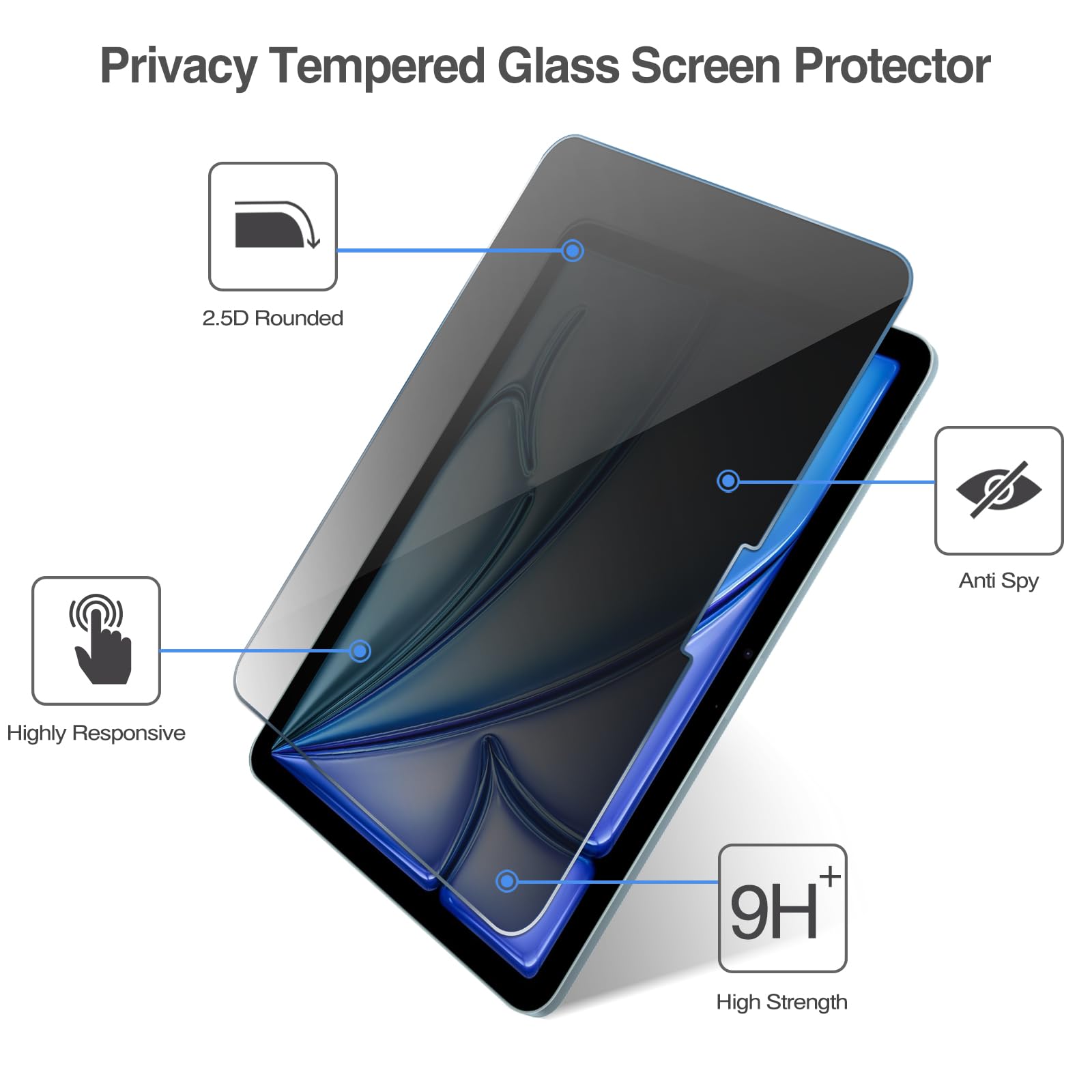 Foto 4 | Protector De Pantalla De Privacidad Procase Para Ipad Air De 11 Pulgadas (7.ª Y 6.ª Generación) - Venta Internacional.