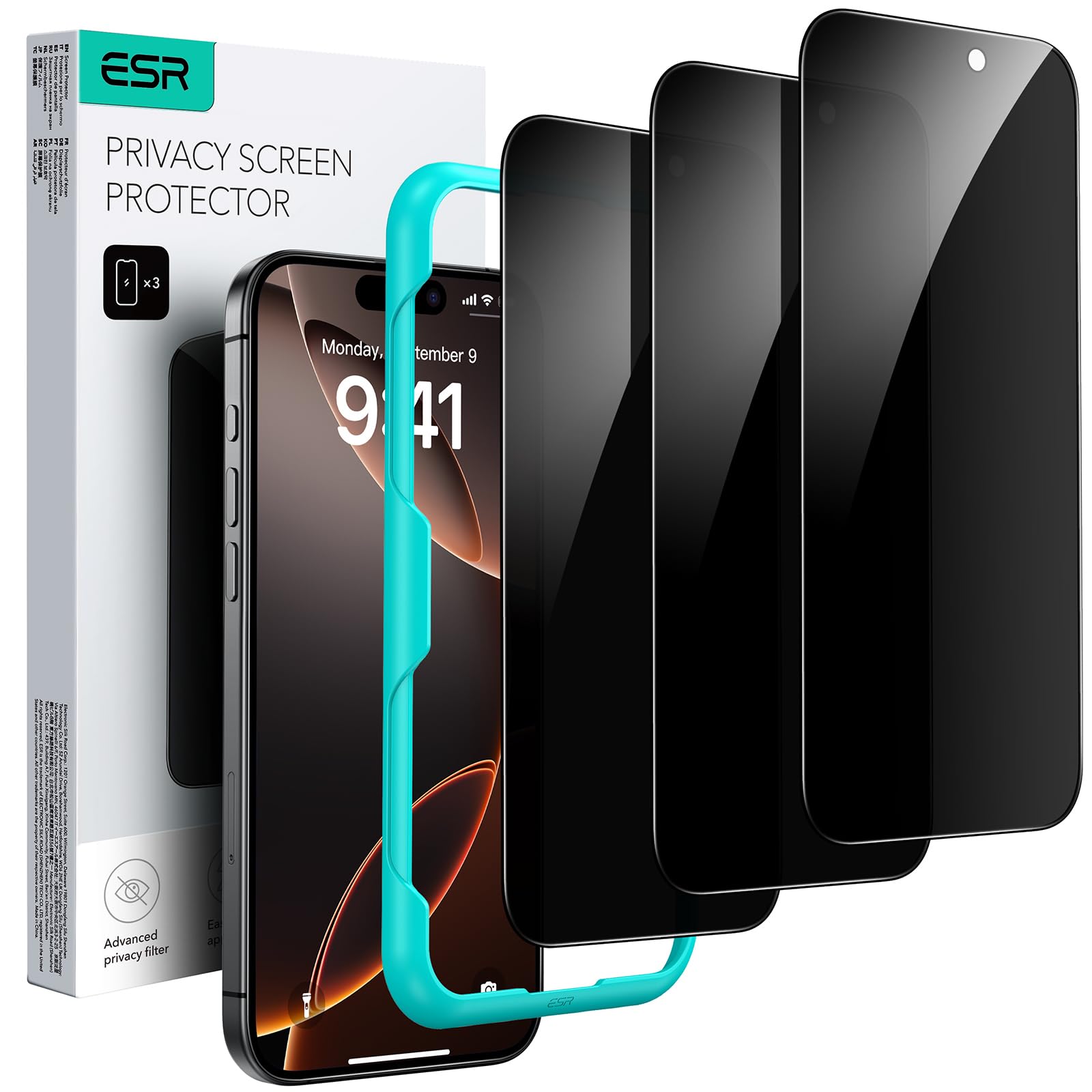 Foto 2 pulgar | Paquete De Protectores De Pantalla De Privacidad Esr 3 Para Iphone 16 Pro - Venta Internacional.