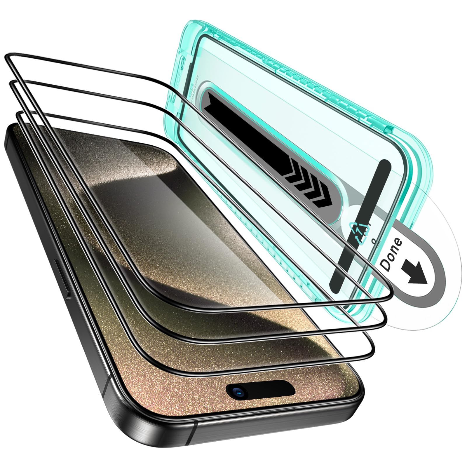 Foto 2 pulgar | Protector De Pantalla Esr Para Iphone 15 Pro [9h] [cobertura Total] - Venta Internacional.