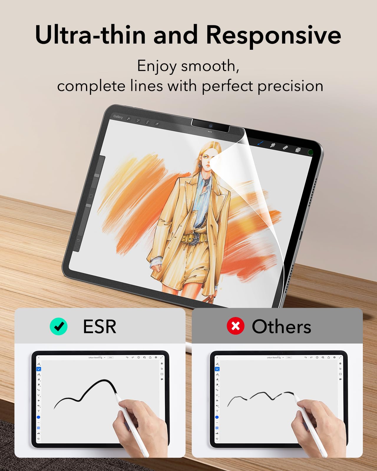 Foto 7 pulgar | Protector De Pantalla Esr Paper-feel Para Ipad Air 11 M3/m2, Paquete De 2 - Venta Internacional.