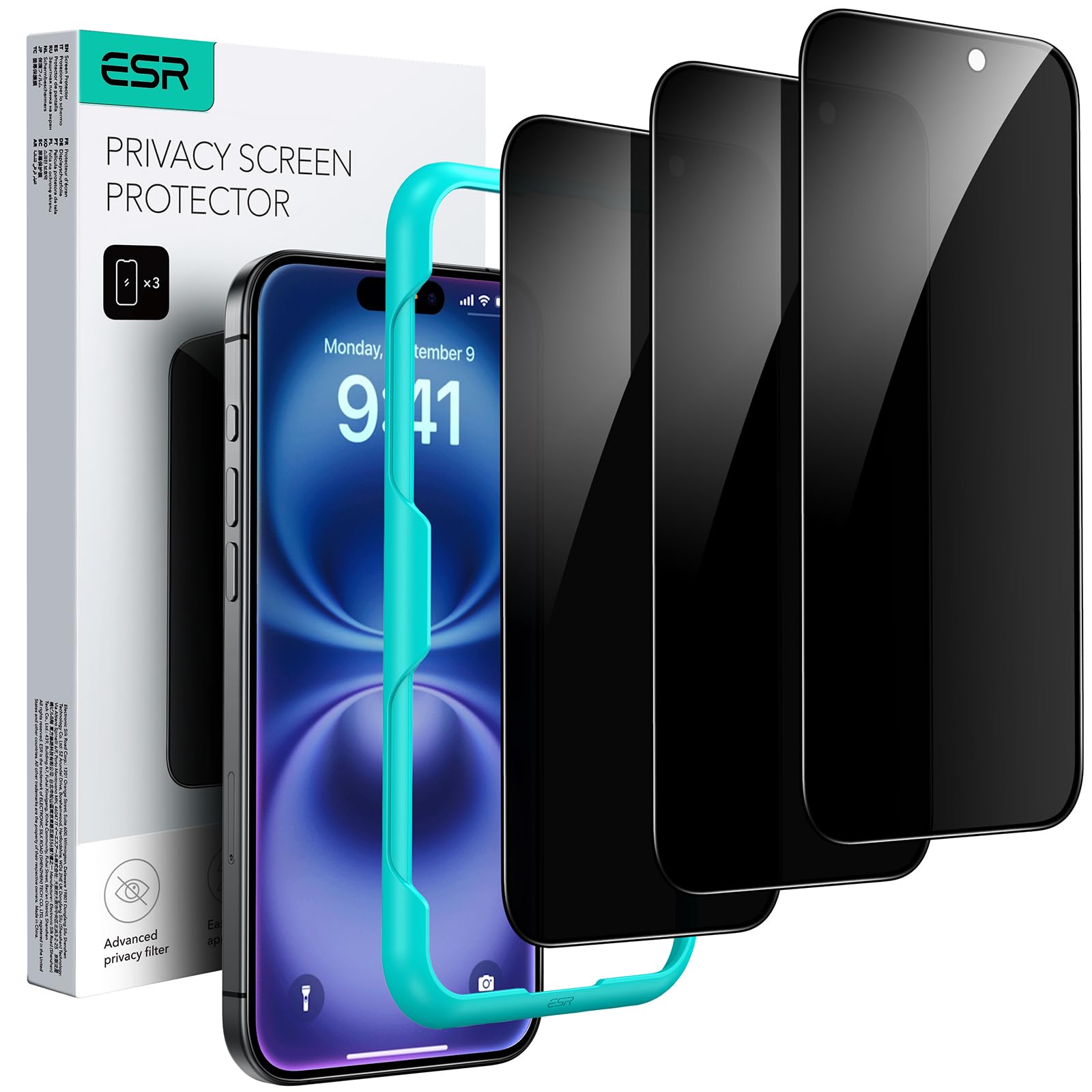 Protector De Pantalla De Privacidad Esr Para Iphone 16/15, Paquete De 3 - Venta Internacional.