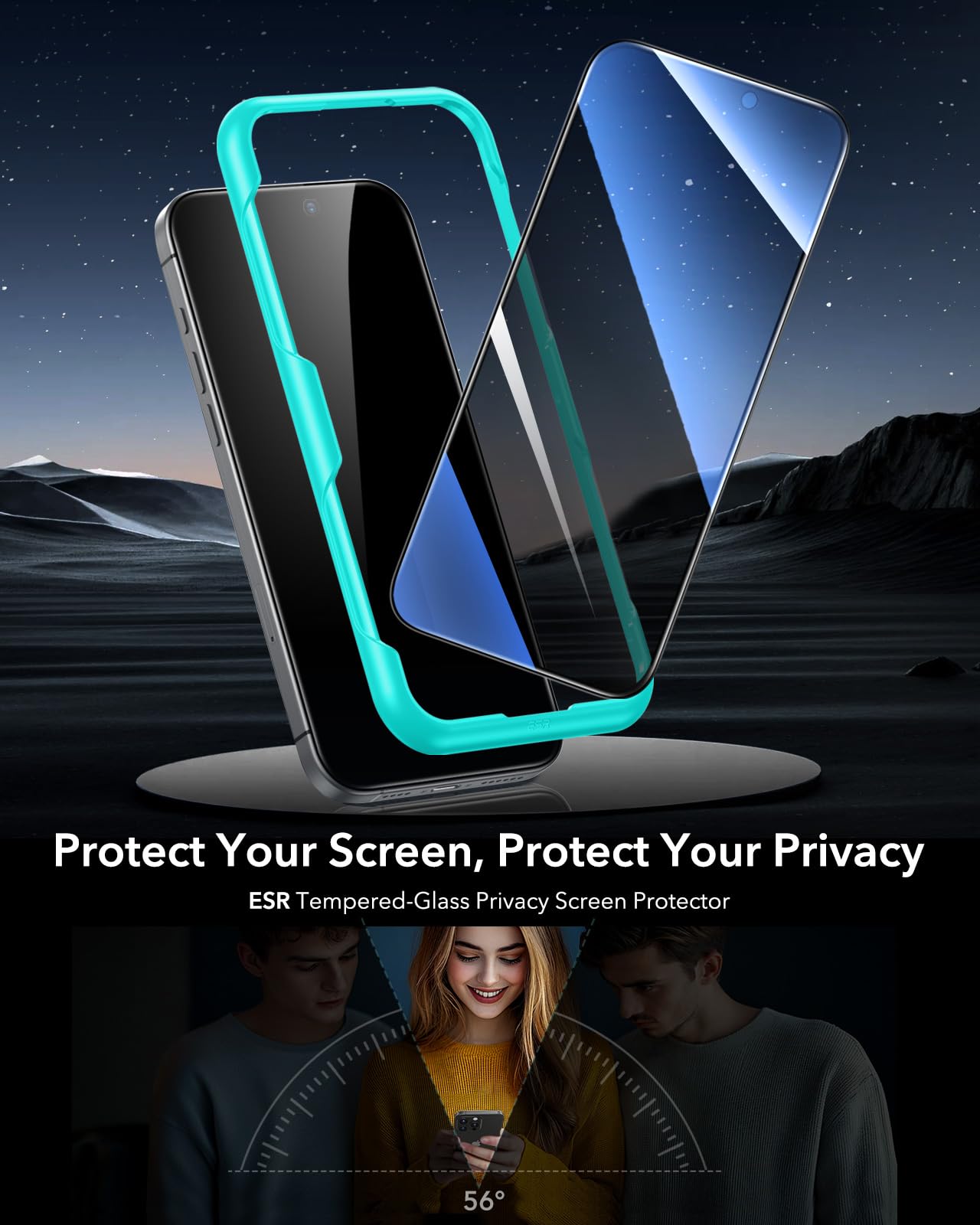 Foto 2 | Protector De Pantalla De Privacidad Esr Para Iphone 16/15, Paquete De 3 - Venta Internacional.