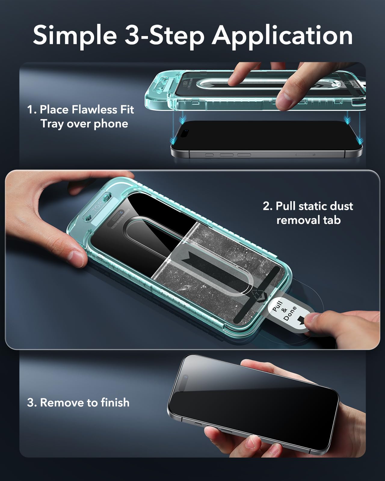 Foto 5 pulgar | Protector De Pantalla De Privacidad Esr Para Iphone 16/15 (paquete De 3) - Venta Internacional.